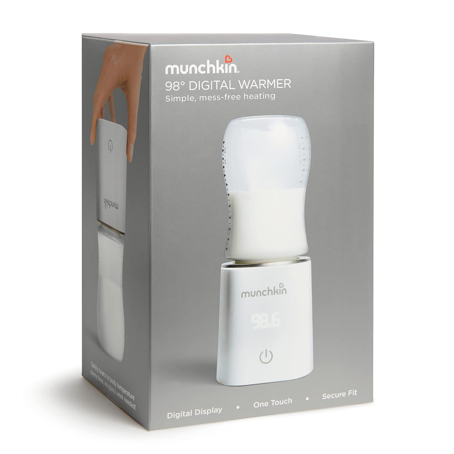imageMunchkin 98 Digital Bottle Warmer Plugin with Four Adapters  Fits Most Baby Bottles White 1 Count Pack of 1Bottle Warmer