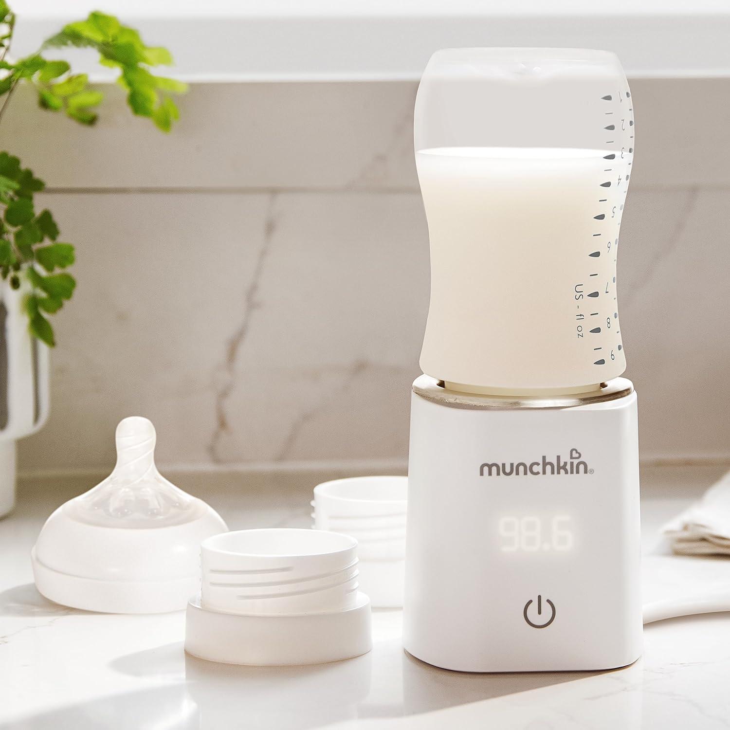 imageMunchkin 98 Digital Bottle Warmer Plugin with Four Adapters  Fits Most Baby Bottles White 1 Count Pack of 1Bottle Warmer