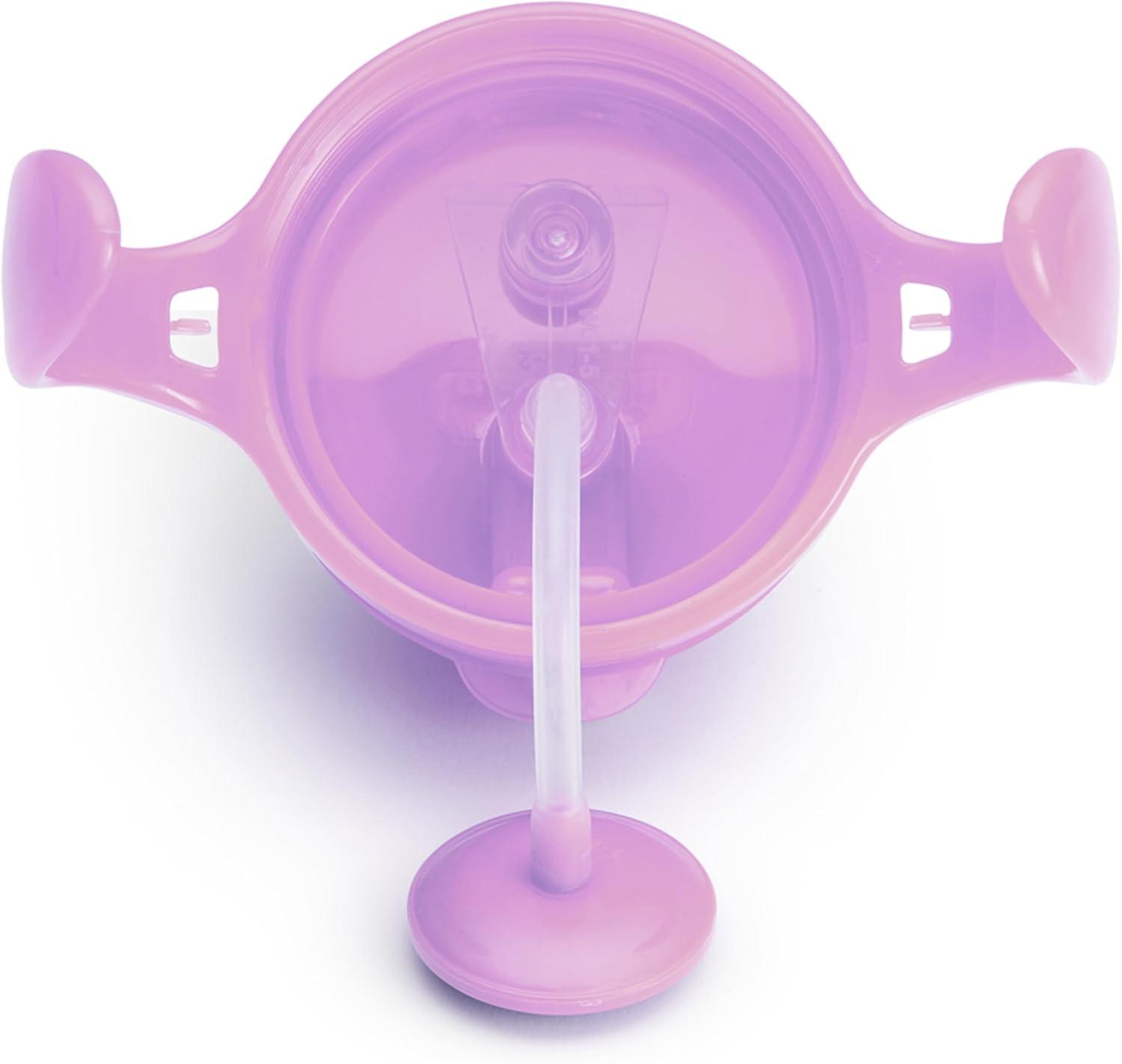imageMunchkin Any Angle Sippy Cups for Toddlers Spill Proof Weighted Straw Cup with Transition Handles for Babies 6 Months and Up 7 Ounce 2 Pack PinkPurplePurple