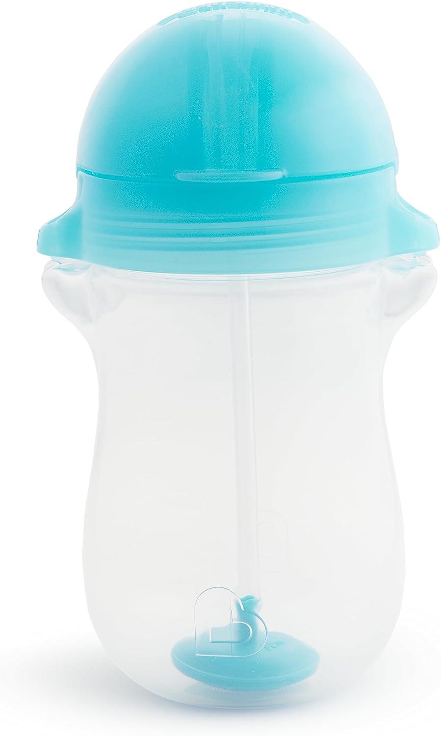 imageMunchkin Any Angle Weighted Toddler Straw Cups with Click Lock Lid 10 Ounce 2 Pack PinkPurpleBlueGreen