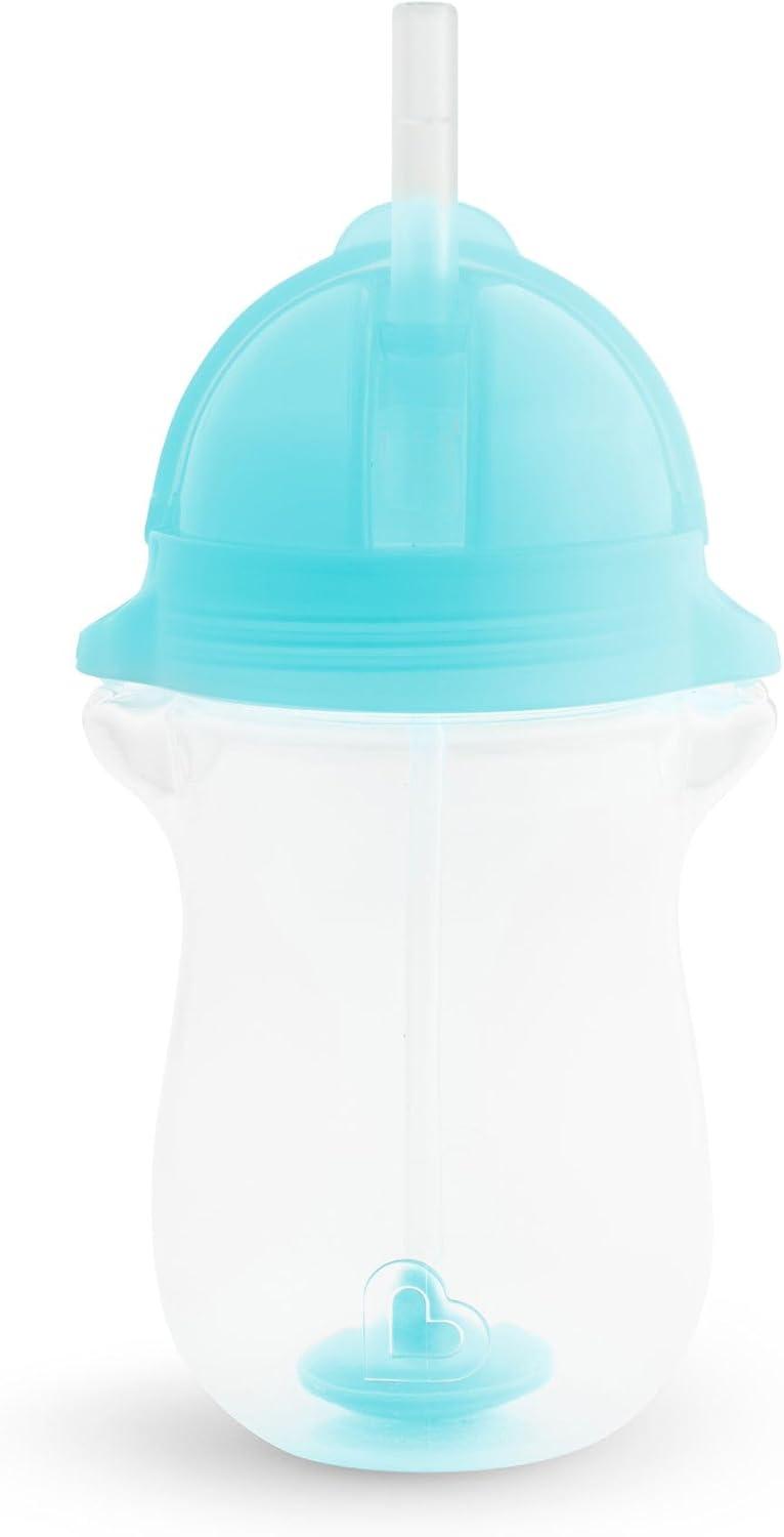 imageMunchkin Any Angle Weighted Toddler Straw Cups with Click Lock Lid 10 Ounce 2 Pack PinkPurpleBlueGreen