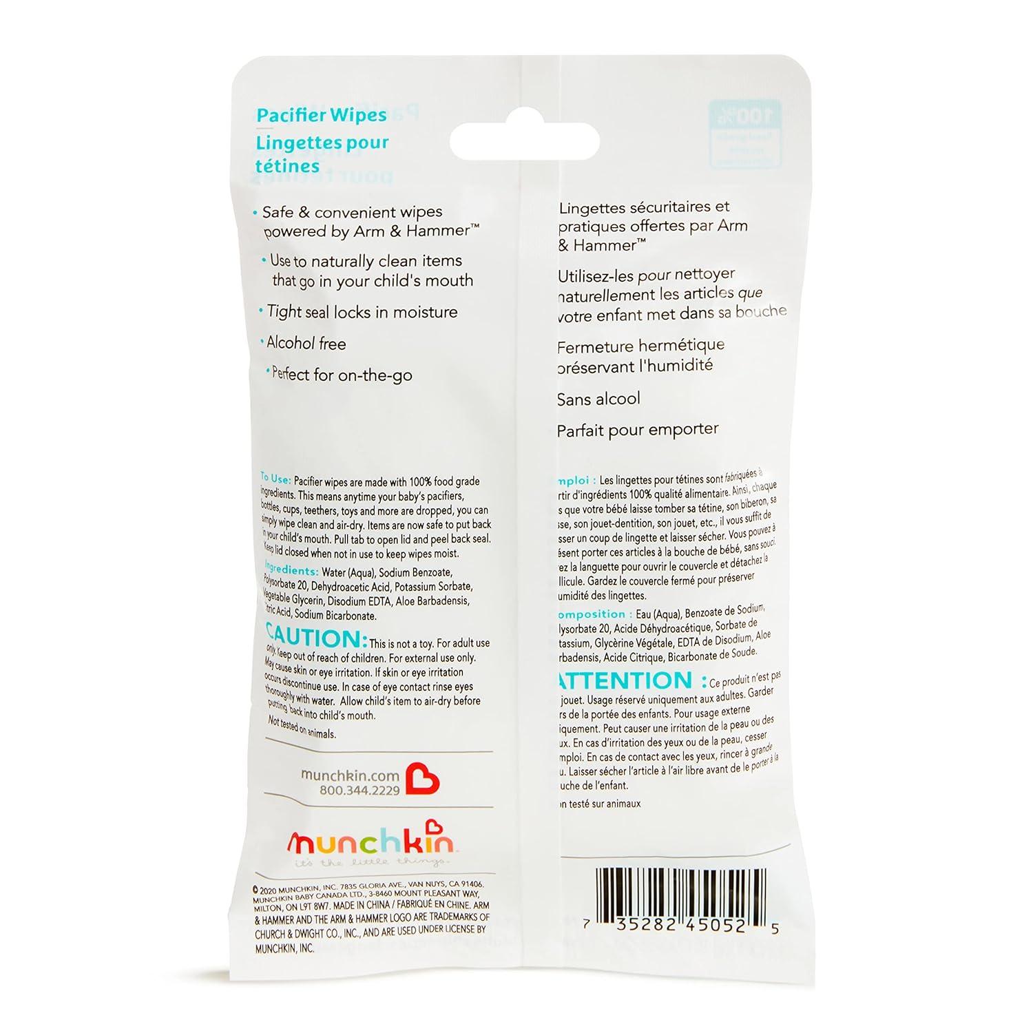 imageMunchkin Arm ampamp Hammer Pacifier Wipes  Safely Cleans Breast Pump Parts and Feeding Essentials for Baby and Toddler 1 Pack 36 Wipes36 Count Pack of 1