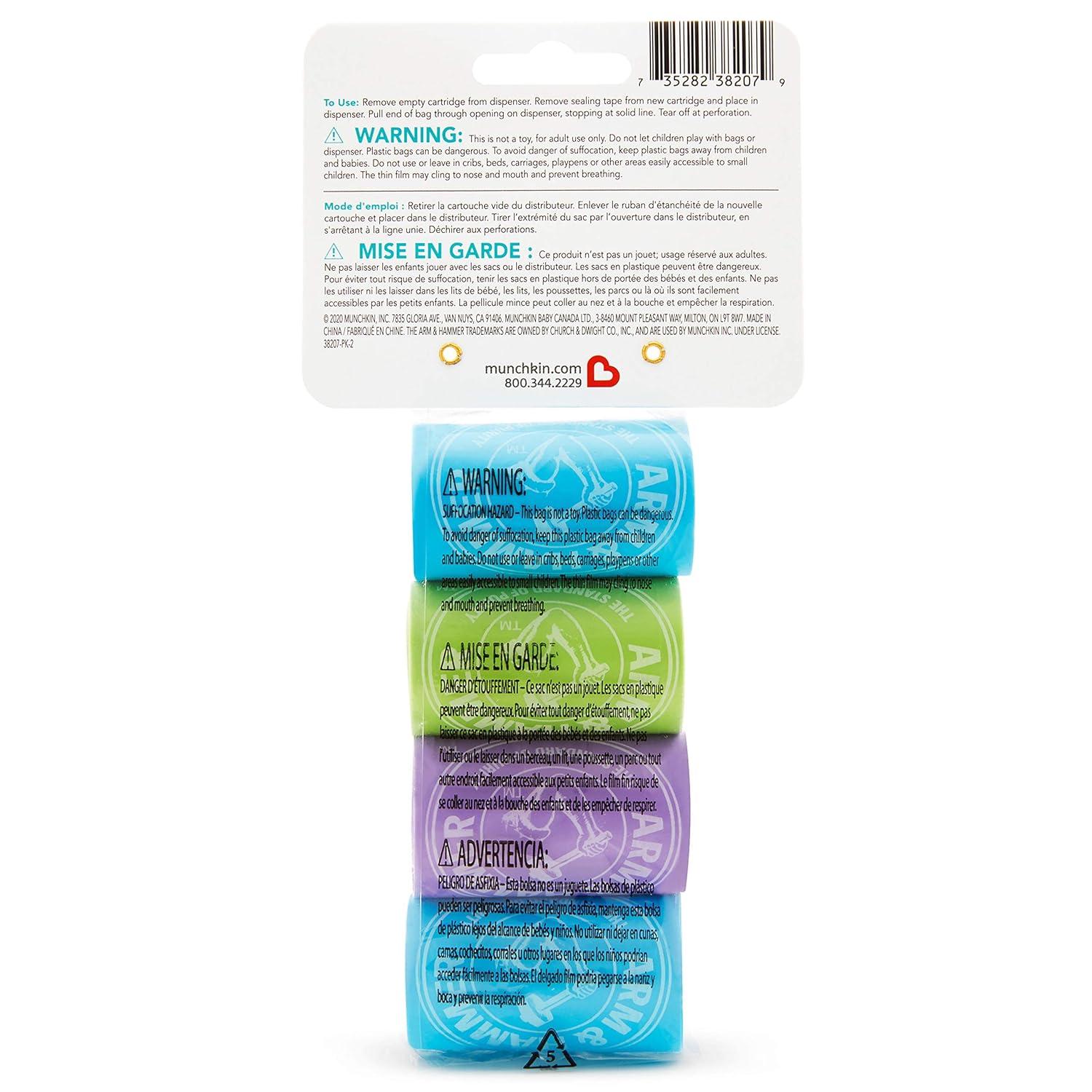 imageMunchkin Arm and Hammer Diaper Bag Refills 6 Pack 72 Bags12 Count Pack of 4