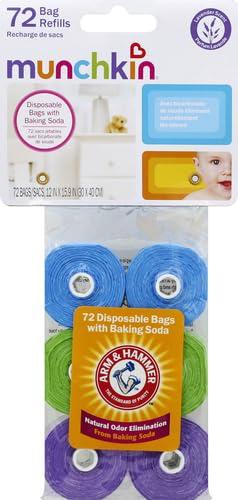 imageMunchkin Arm and Hammer Diaper Bag Refills 6 Pack 72 Bags12 Count Pack of 6