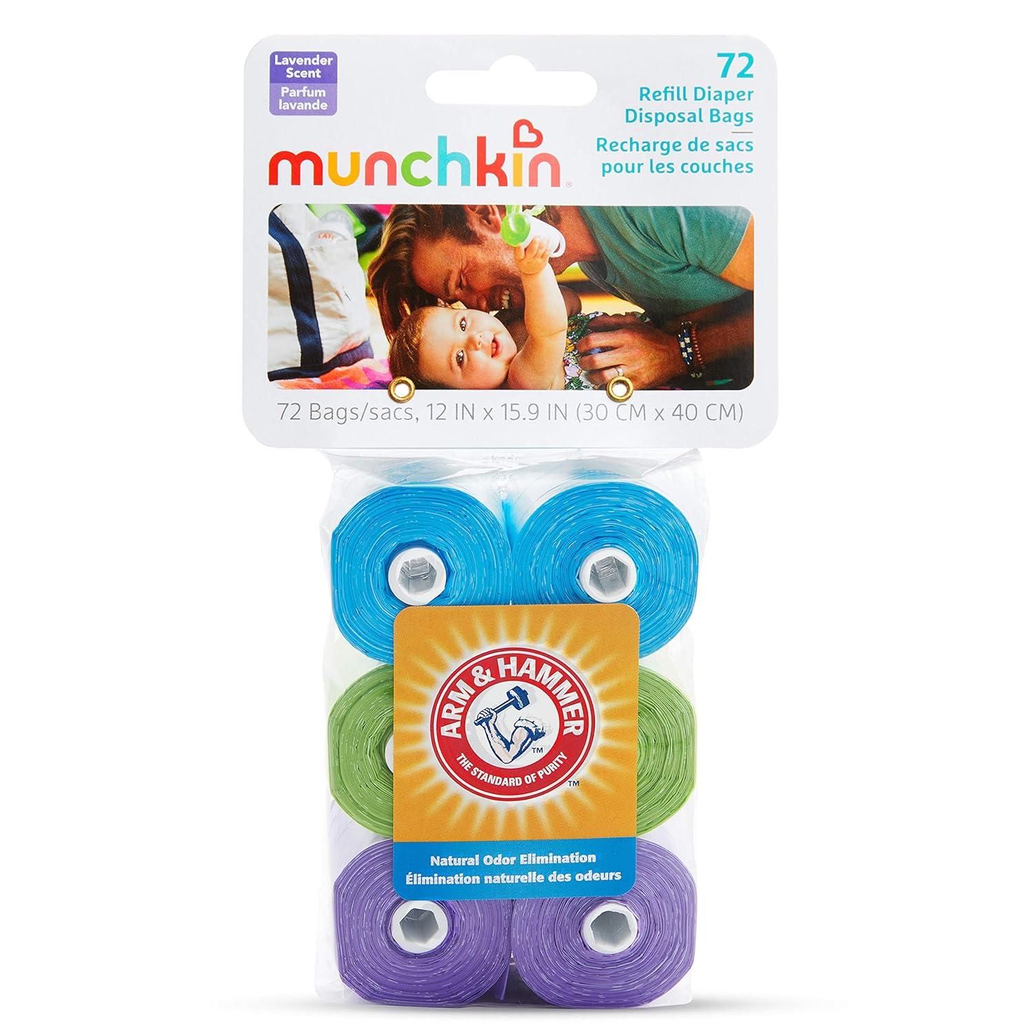 imageMunchkin Arm and Hammer Diaper Bag Refills 6 Pack 72 Bags12 Count Pack of 6