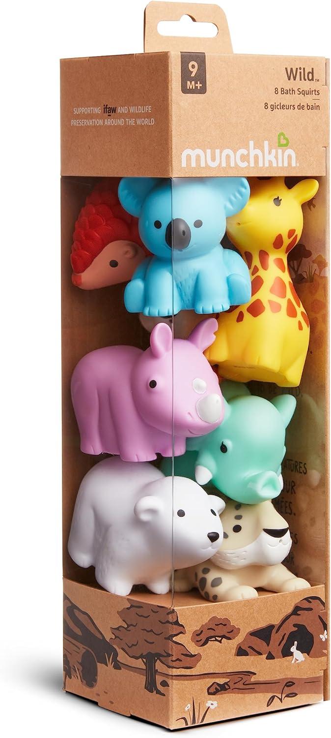imageMunchkin Baby Bath Toy Squirts for Babies and Toddlers 9 Months and Up Wild Animal Squirters 8 Pack8 Piece Set