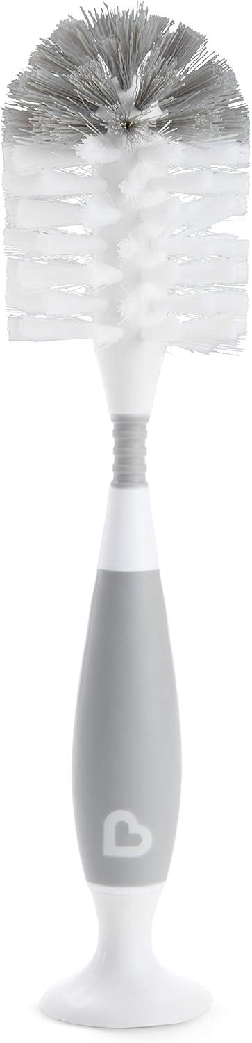 imageMunchkin Baby Bottle ampamp Small Parts Cleaning Set Includes High Capacity Dishwasher Basket ampamp Bristle Bottle Brush Grey3 Piece Set