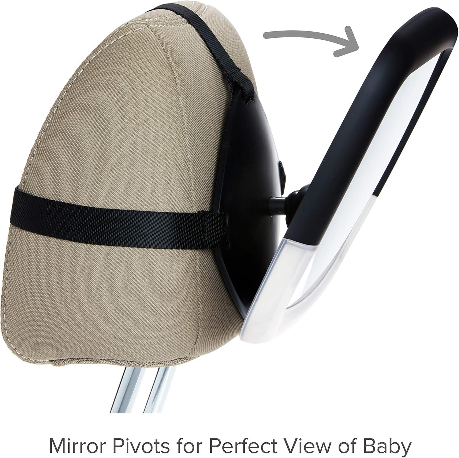 imageMunchkin Baby Car Mirror for Rear Facing Car Seats Night Light LED Pivot 360 Baby inSight Adjustable Auto Mirror BlackCar Mirror