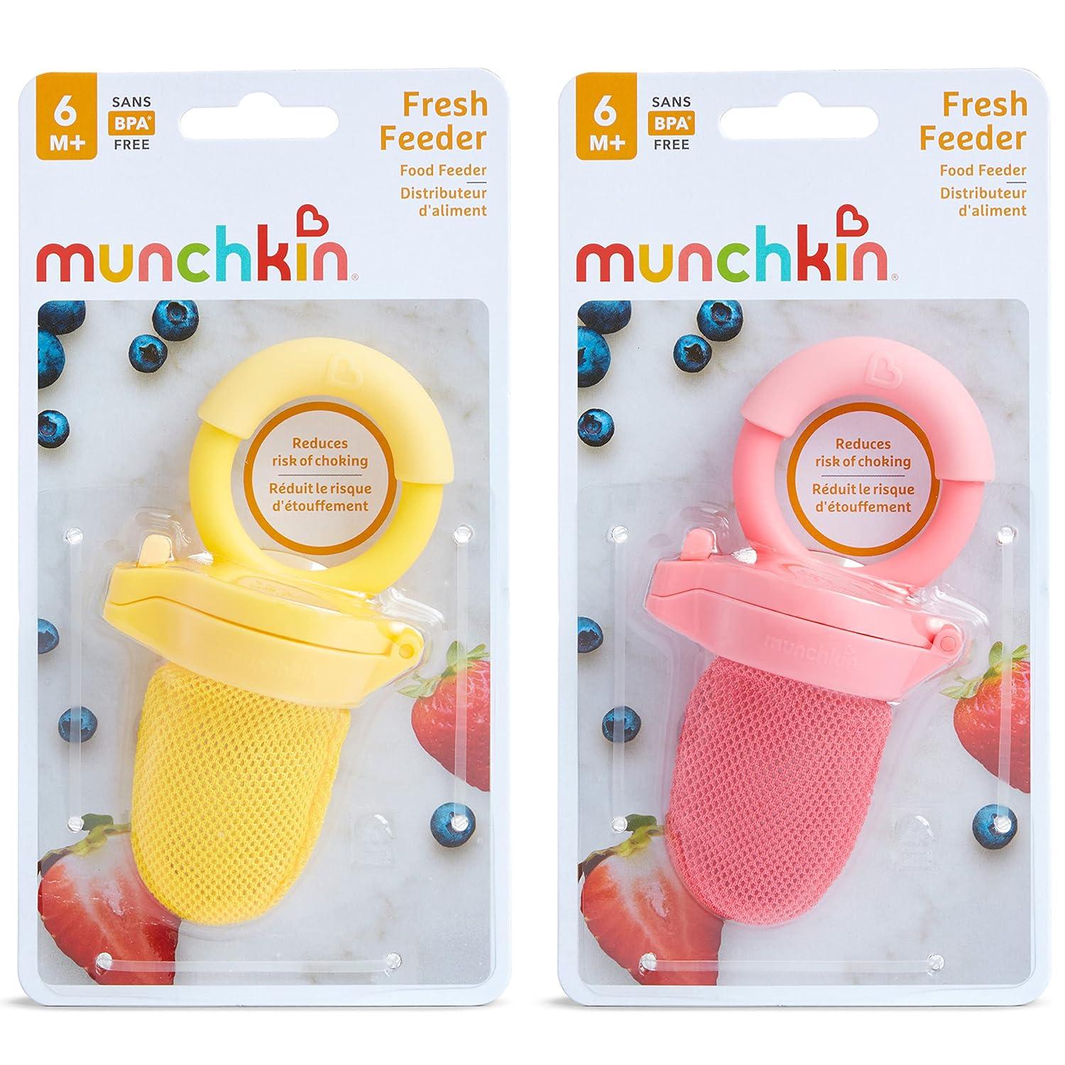 imageMunchkin Baby Feeder for Fresh Food and Fruit 2 Pack CoralPurpleCoralYellow