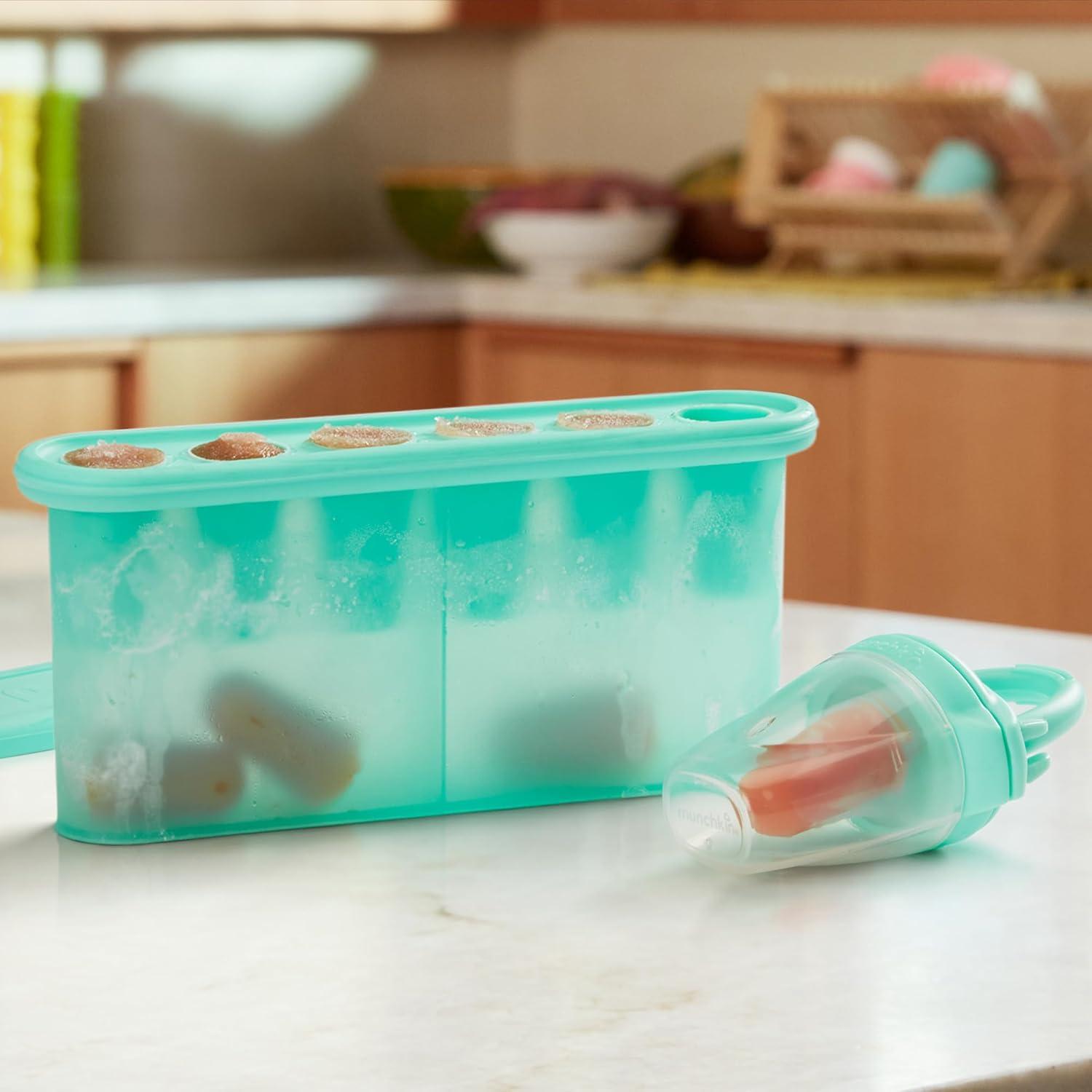 imageMunchkin Baby Feeders for Fresh Food and Fruit and Silicone Baby Food Freezer Tray BlueMintFreezer Tray  Silicone Feeders