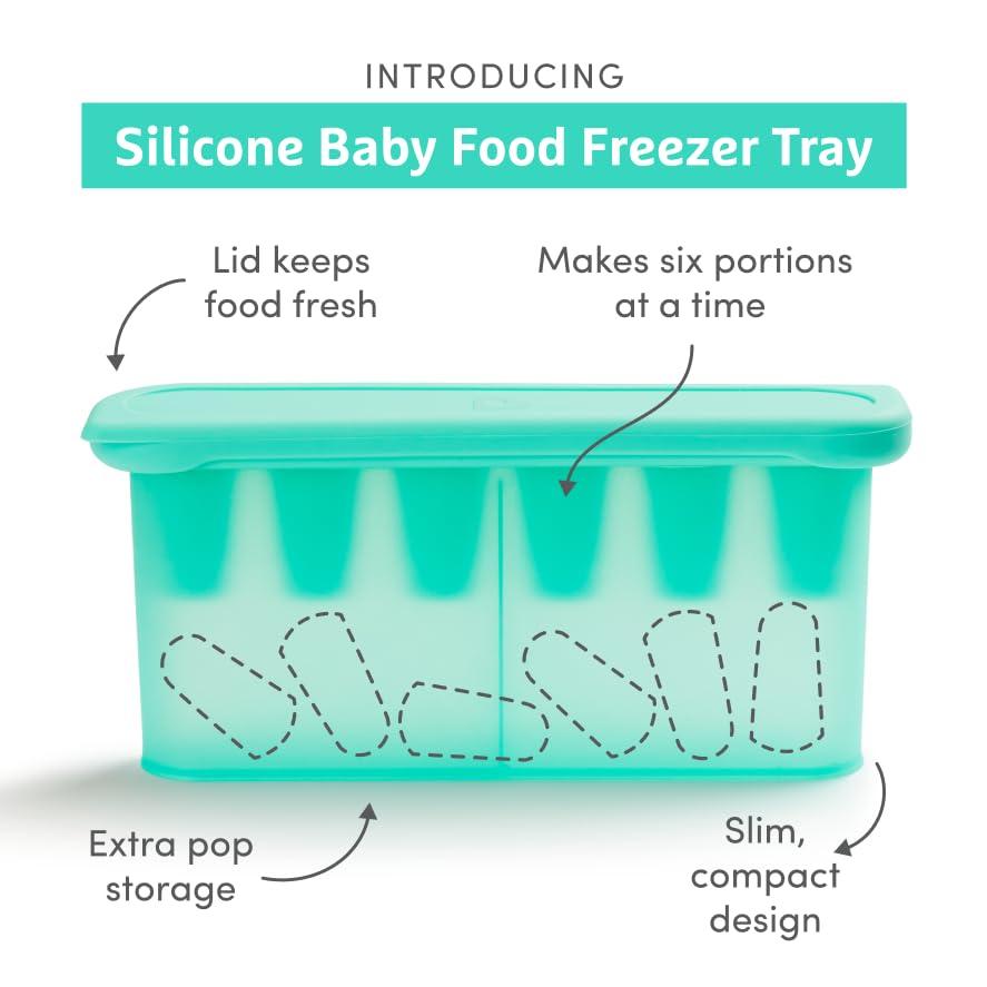 imageMunchkin Baby Feeders for Fresh Food and Fruit and Silicone Baby Food Freezer Tray BlueMintFreezer Tray  Silicone Feeders