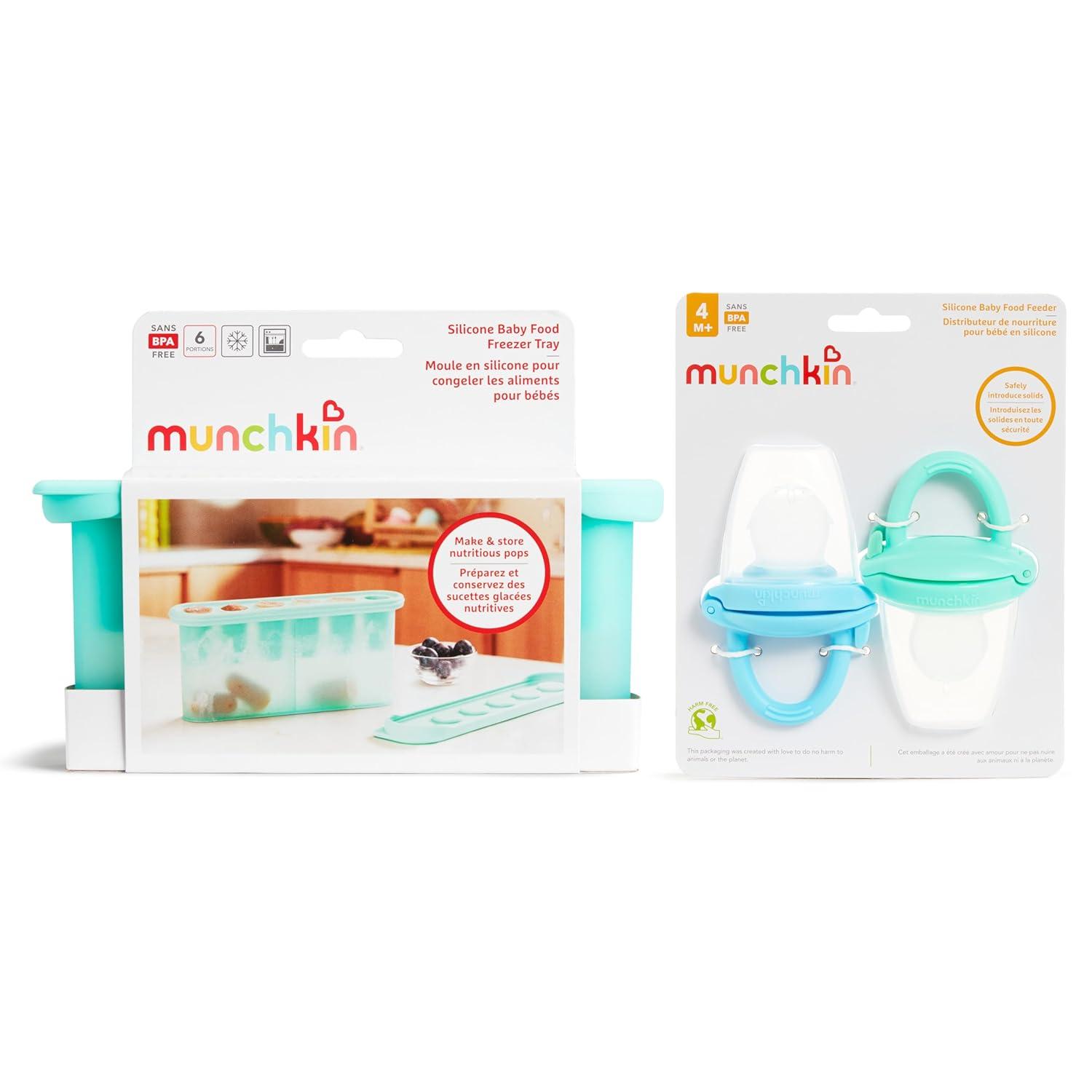 imageMunchkin Baby Feeders for Fresh Food and Fruit and Silicone Baby Food Freezer Tray BlueMintFreezer Tray  Silicone Feeders