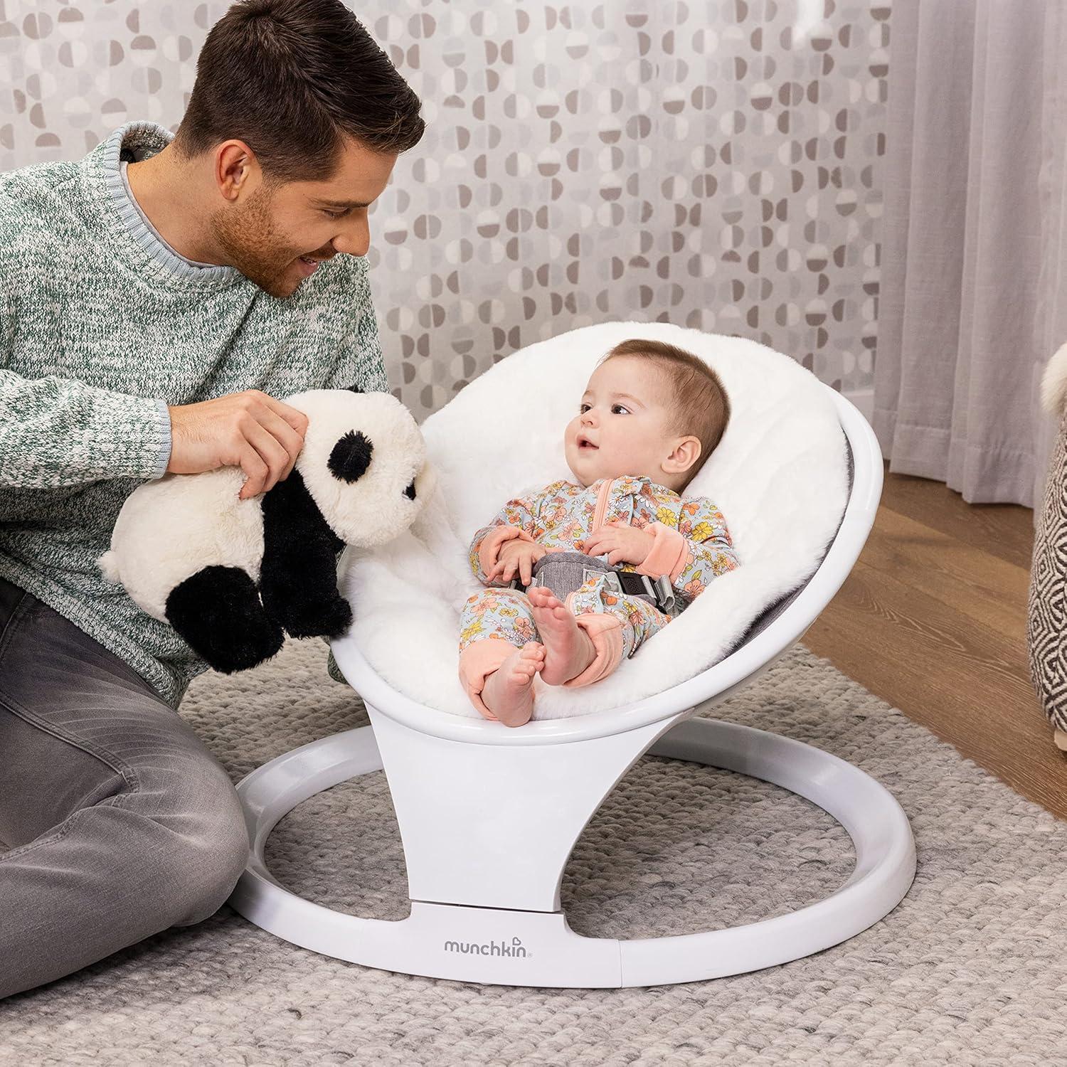 imageMunchkin Baby Swing Includes Bluetooth Enabled Baby Swing Premium UltraSoft Faux Fur Cover and Travel Carrying Case