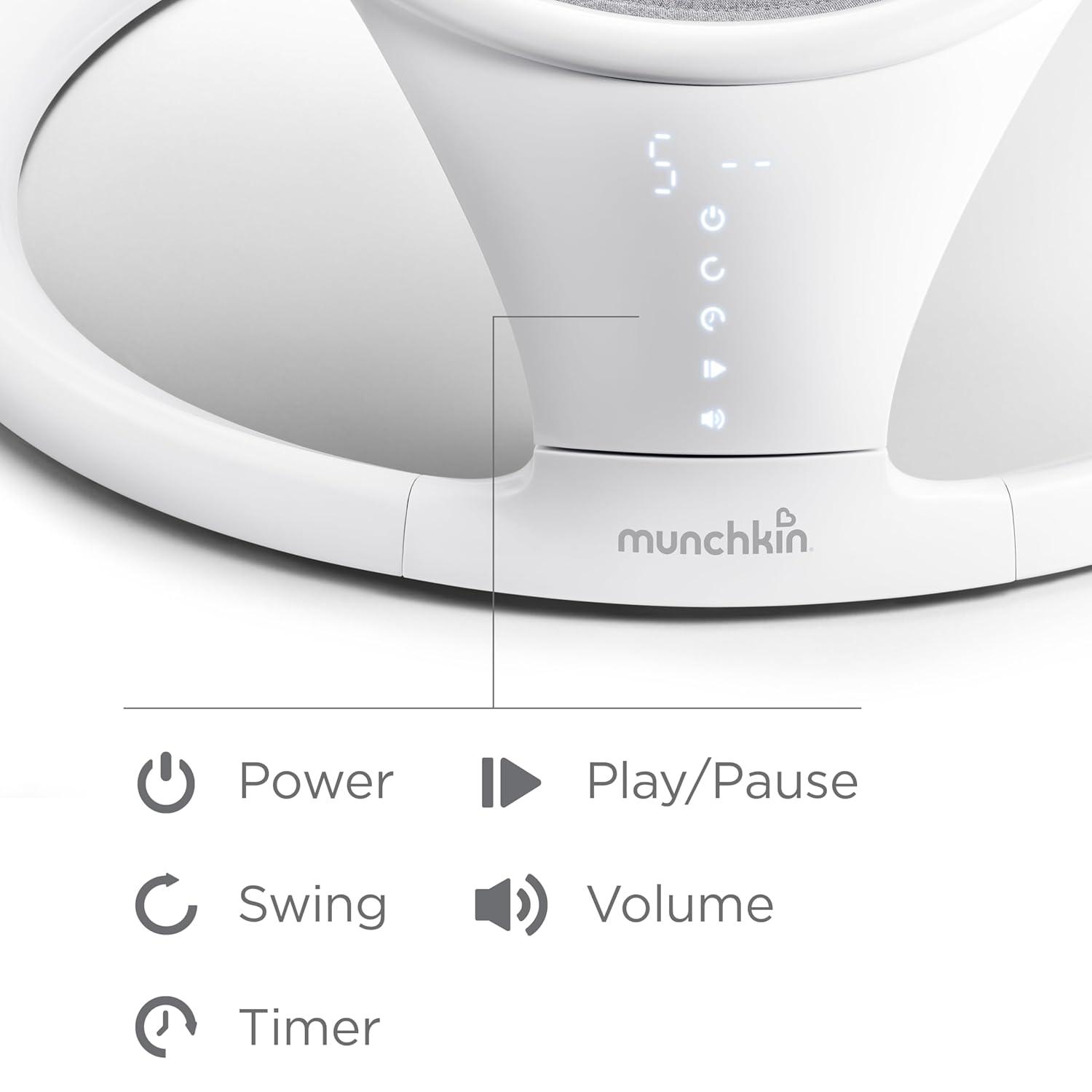 imageMunchkin Baby Swing Portable and Lightweight Bluetooth Enabled with Natural Sway in 5 Ranges of Motion and Premium UltraSoft Faux Fur Cover