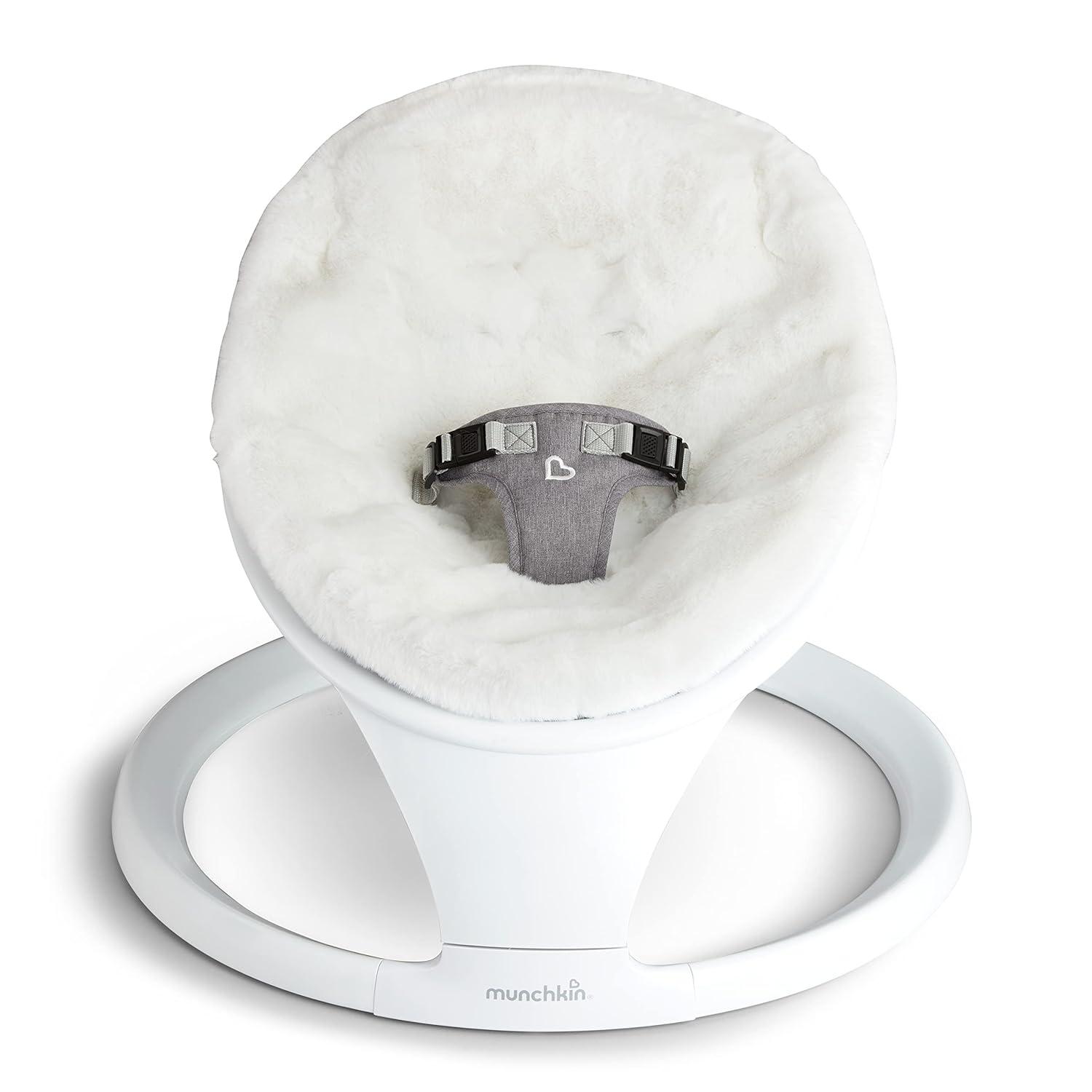 imageMunchkin Baby Swing Portable and Lightweight Bluetooth Enabled with Natural Sway in 5 Ranges of Motion and Premium UltraSoft Faux Fur Cover
