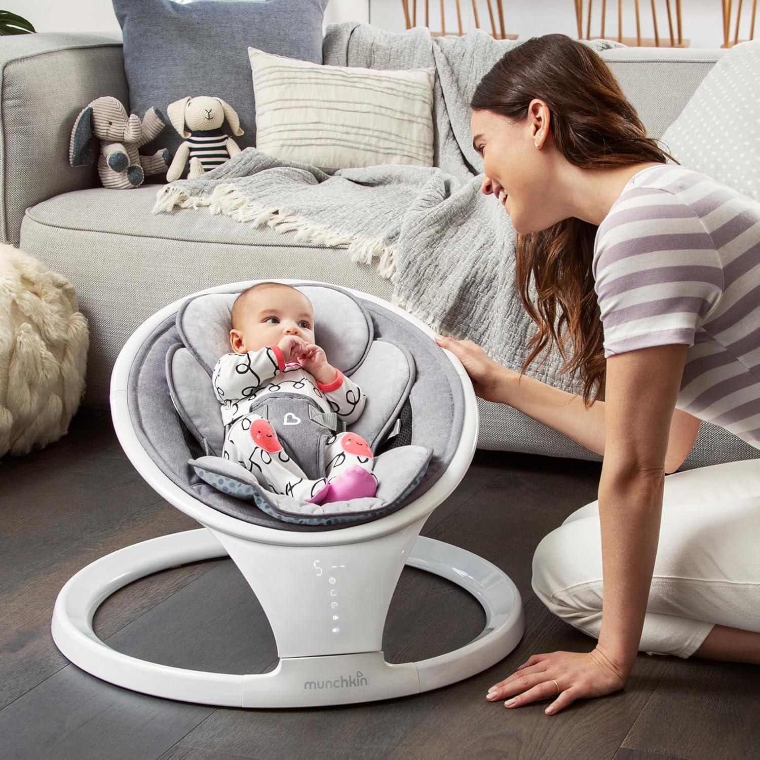imageMunchkin Baby Swing with Bluetooth and Shhh Sleep Soother White Noise Machine  Perfect for New ParentsBaby Swing  Shhh Sleep Machine