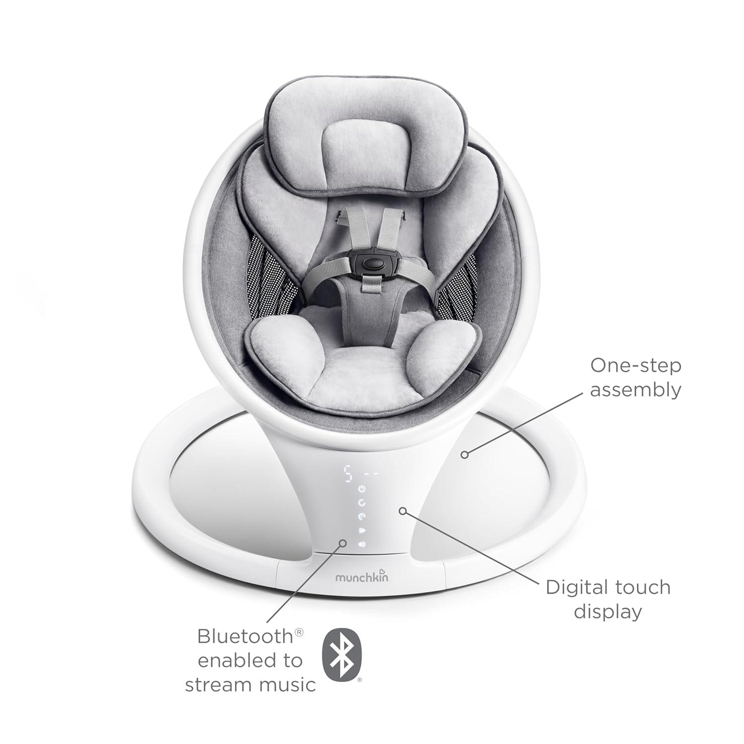 imageMunchkin Baby Swing with Bluetooth and Shhh Sleep Soother White Noise Machine  Perfect for New ParentsBaby Swing  Shhh Sleep Machine