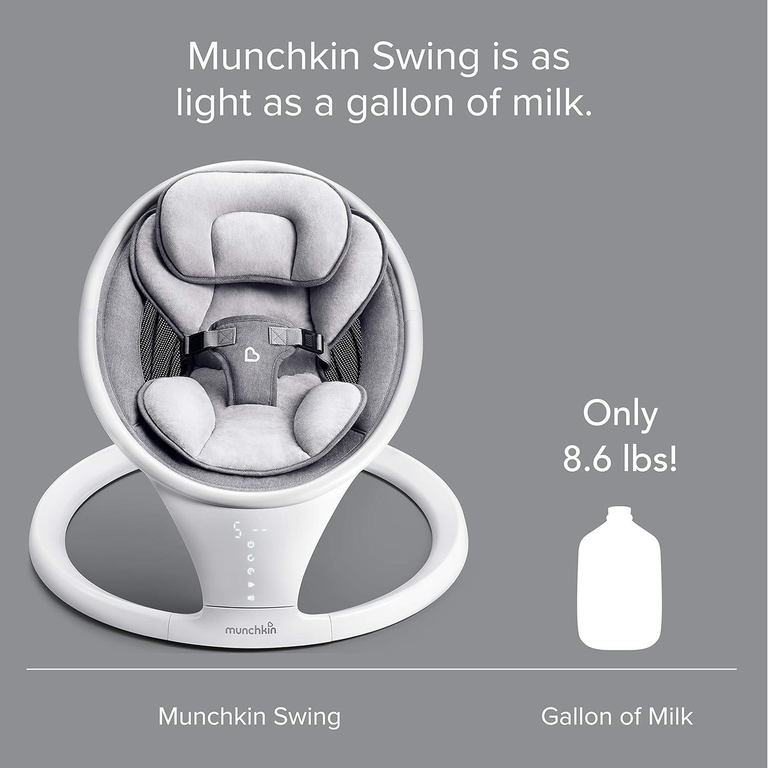 imageMunchkin Baby Swing with Bluetooth and Shhh Sleep Soother White Noise Machine  Perfect for New ParentsBaby Swing  Shhh Sleep Machine