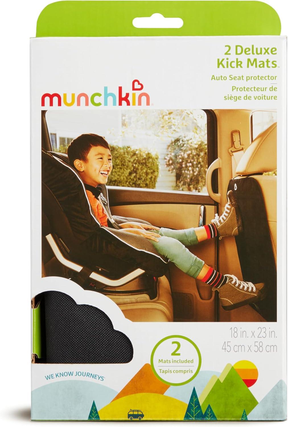 imageMunchkin Back Seat Cover for Kids Deluxe Kick Mats Car Seat Protector Black 2 Pack2 Count Pack of 1