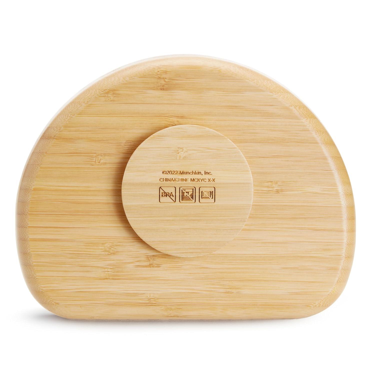 imageMunchkin Bambou Divided Suction Plate  EcoFriendly Bamboo Dinnerware for Babies and Toddlers