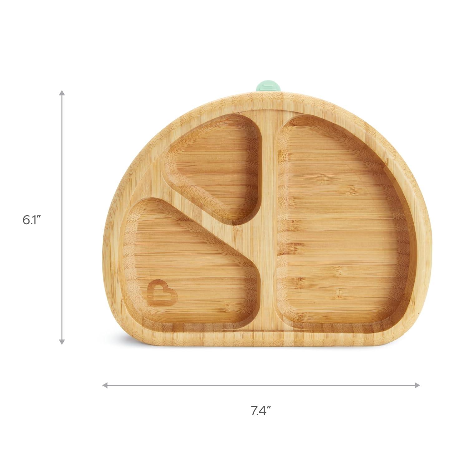 imageMunchkin Bambou Divided Suction Plate  EcoFriendly Bamboo Dinnerware for Babies and Toddlers