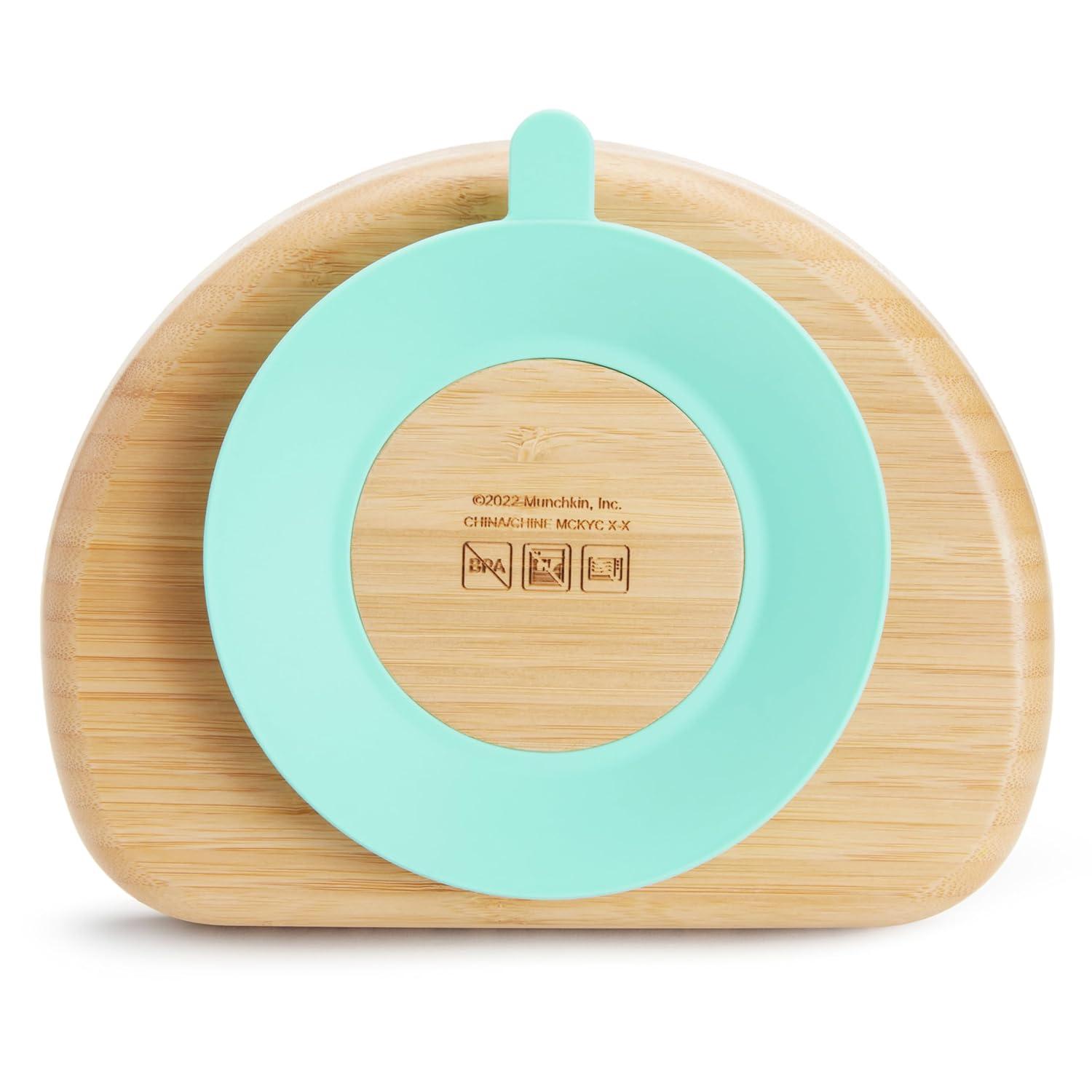 imageMunchkin Bambou Divided Suction Plate  EcoFriendly Bamboo Dinnerware for Babies and Toddlers