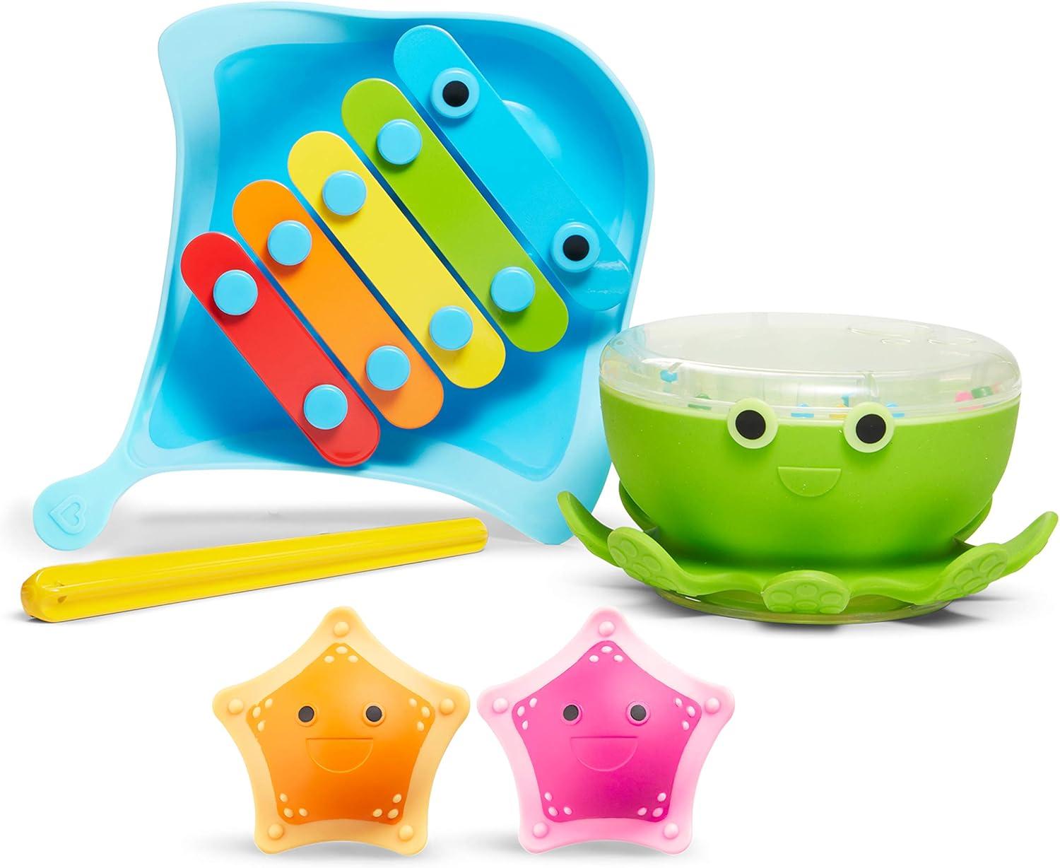imageMunchkin Bath Beats Bath Toy Musical Set Includes Xylophone Bath Drum ampamp Shakers Fun for Babies Toddlers and Kids5 Piece Set