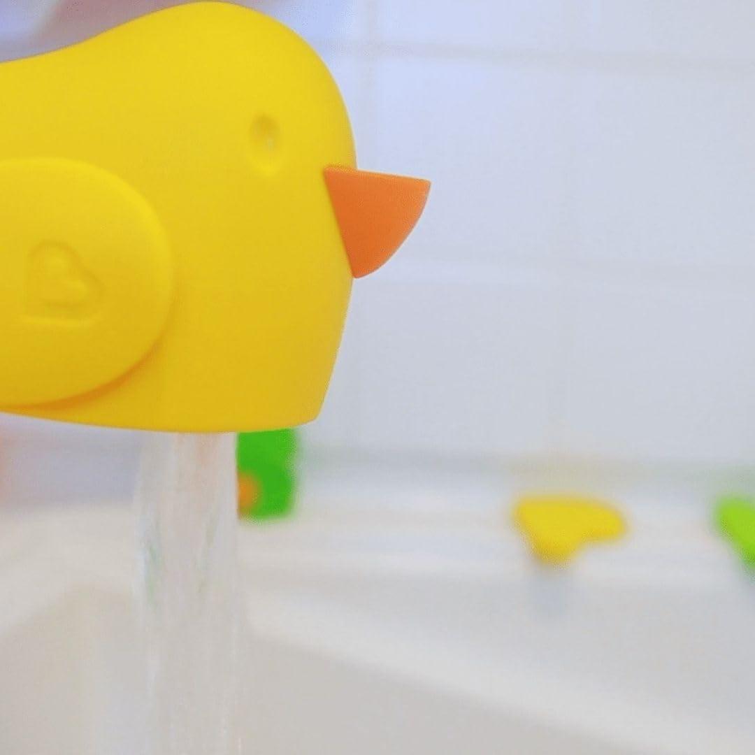 imageMunchkin Beak Bath Spout Cover Safety Guard with Builtin bubble bath dispenser Yellow1 Count Pack of 1