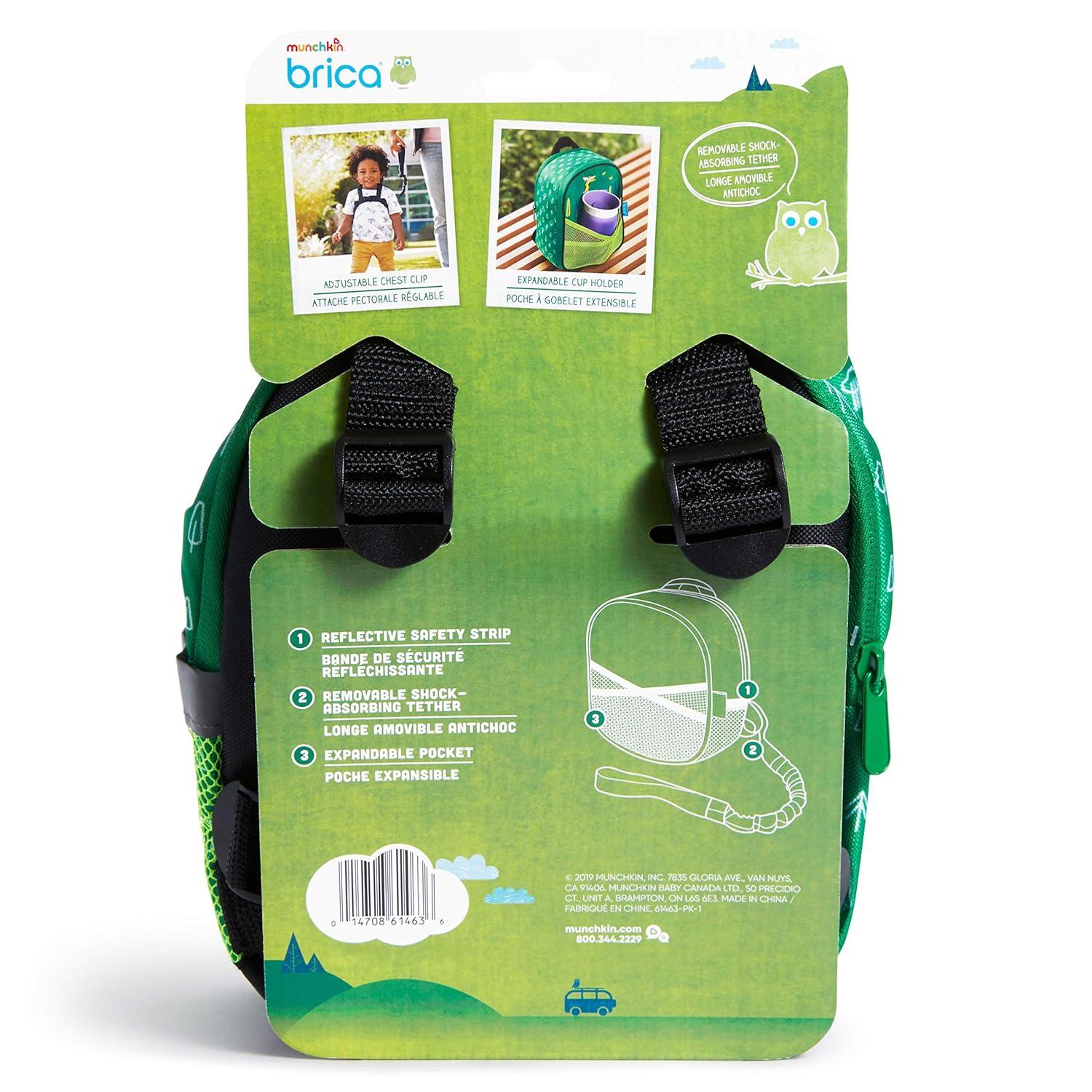 imageMunchkin Brica ByMySide Toddler Safety Harness Backpack with Leash Giraffe GreenGiraffe