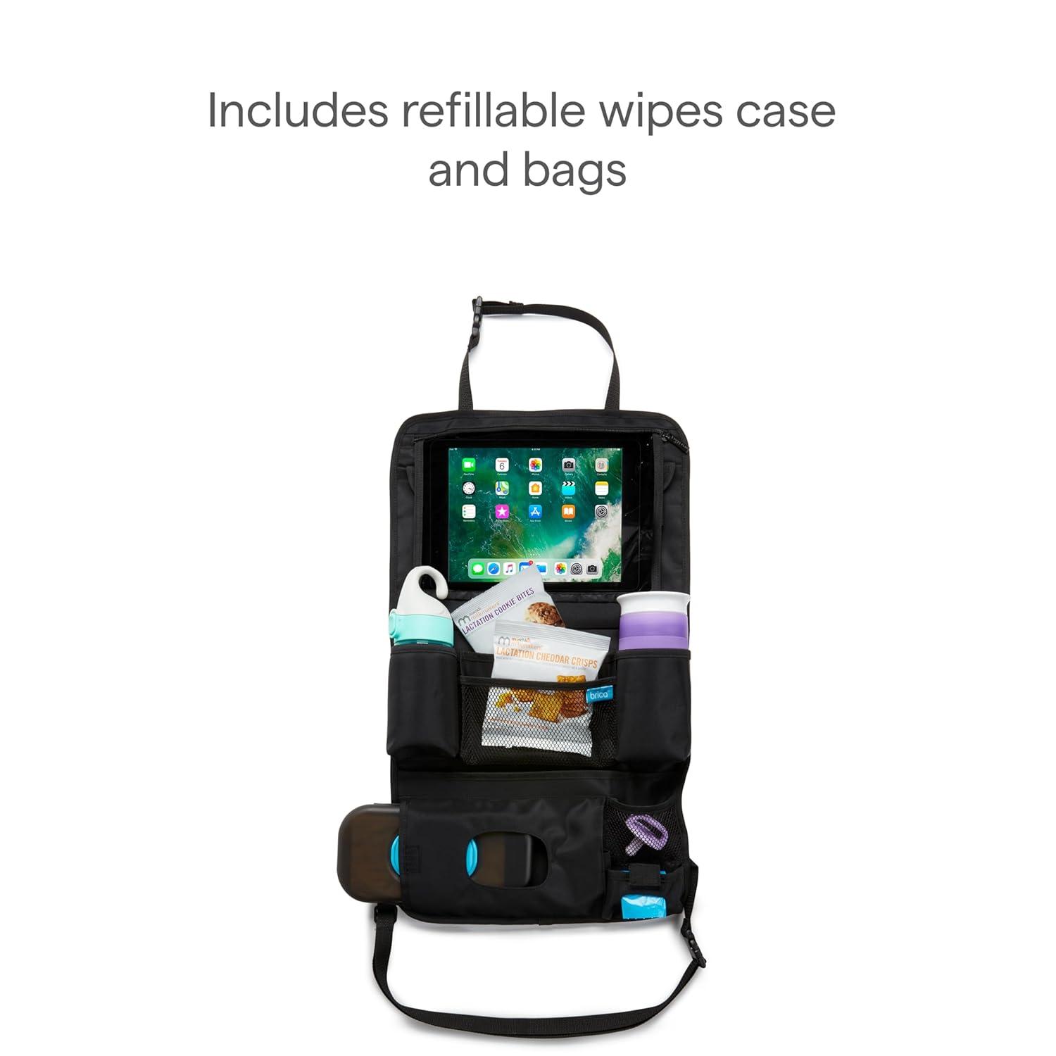 imageMunchkin Brica Car Backseat Organizer with Tablet Holder and Wipes Case Black