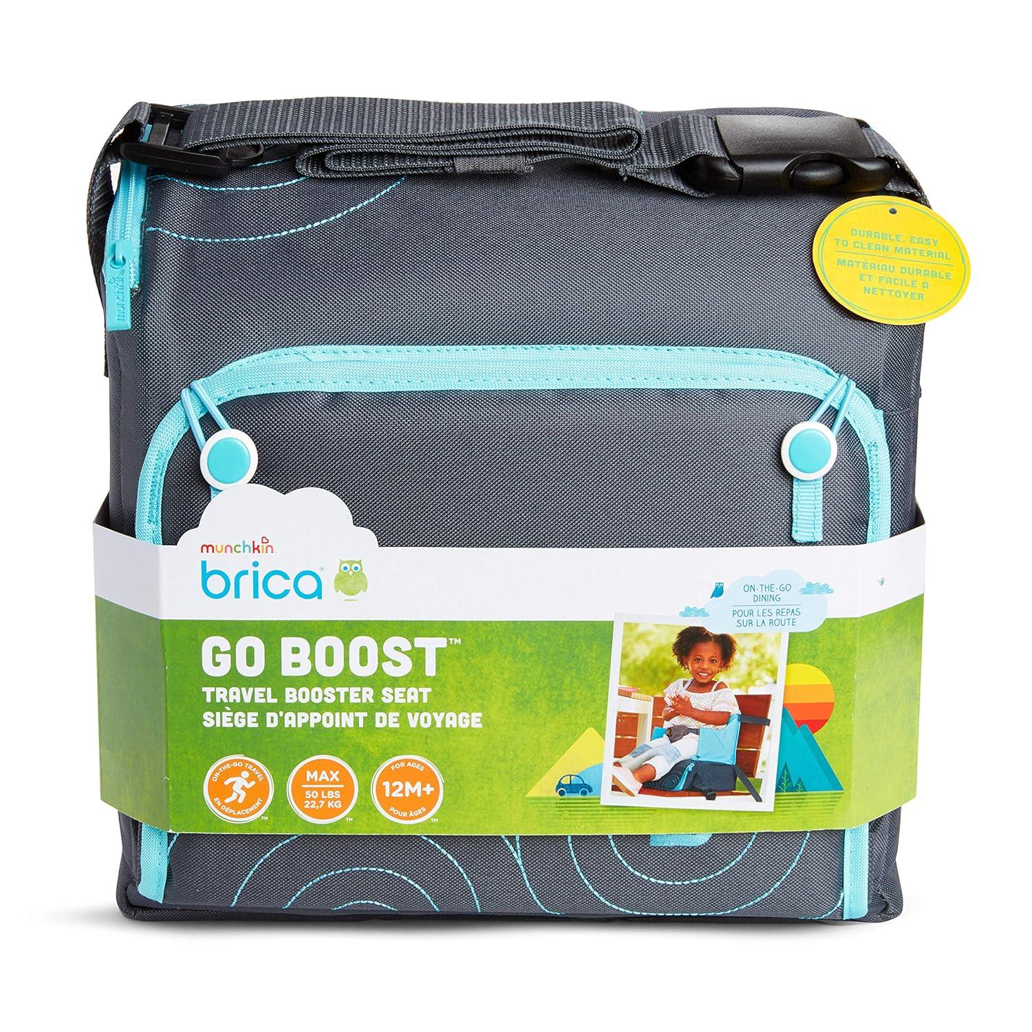 imageMunchkin Brica Go Boost Toddler Booster Seat for Dining Table Great for Travel BlueGreyBlue