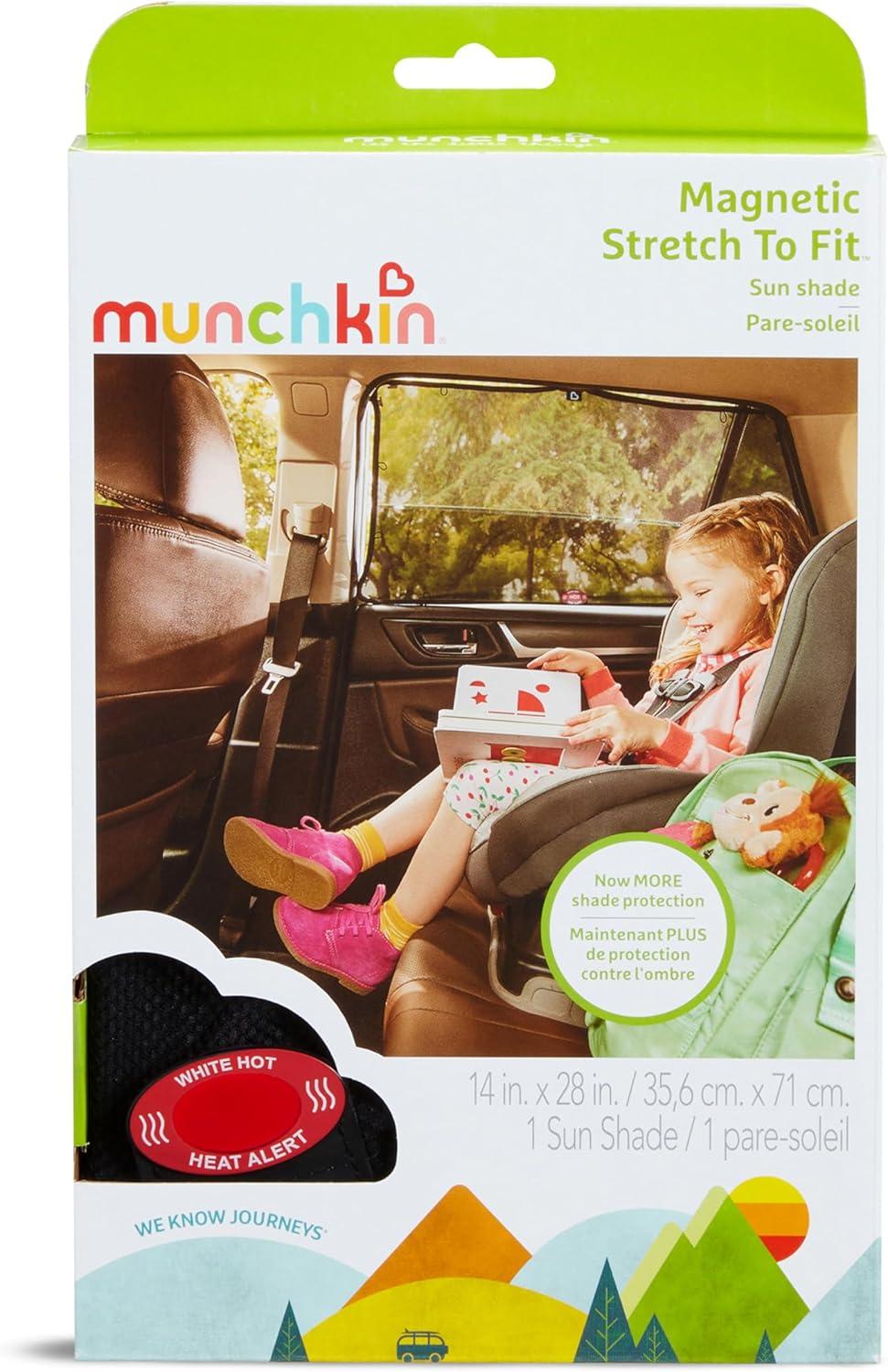 imageMunchkin Brica Magnetic Stretch to Fit Sun Shade Black 2 Pack1 Count Pack of 1