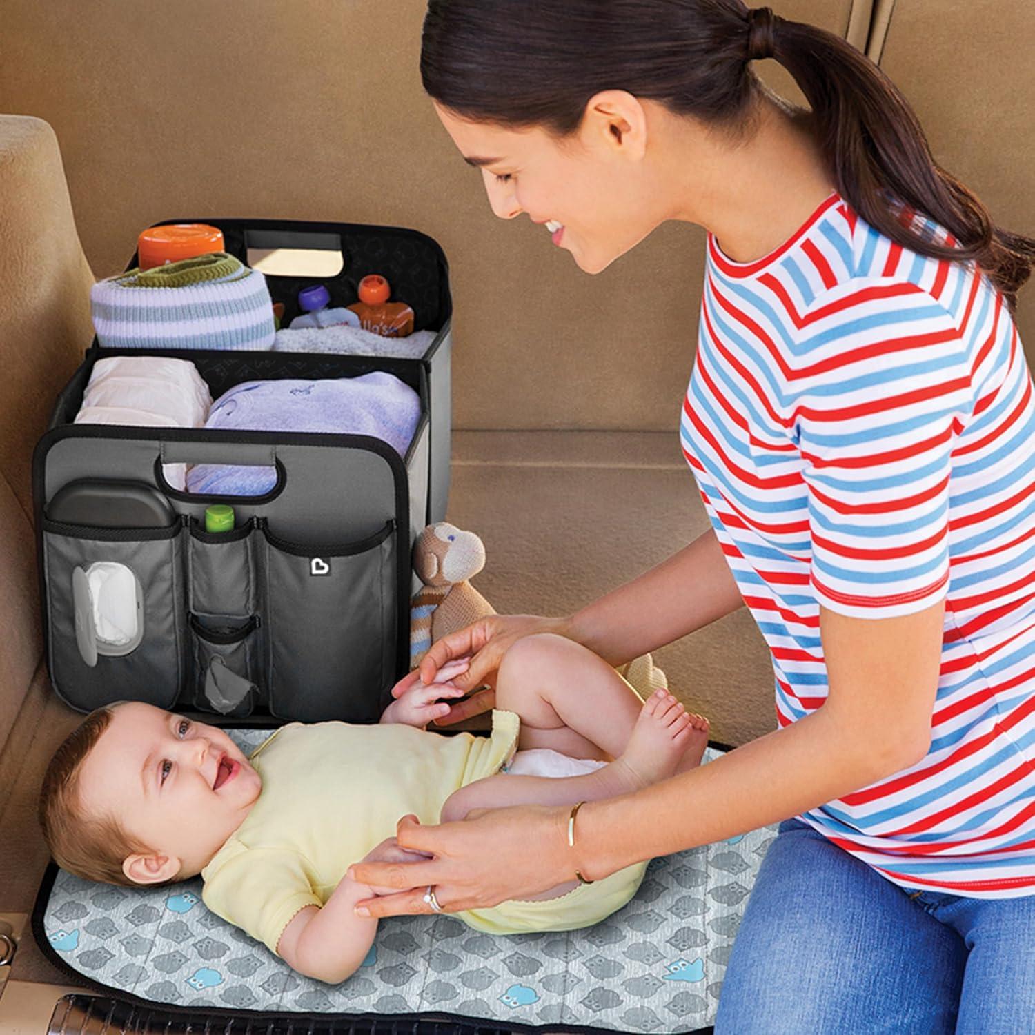 imageMunchkin Brica OutnAbout Trunk and Car Organizer with Diaper Changing Station Collapsible Grey