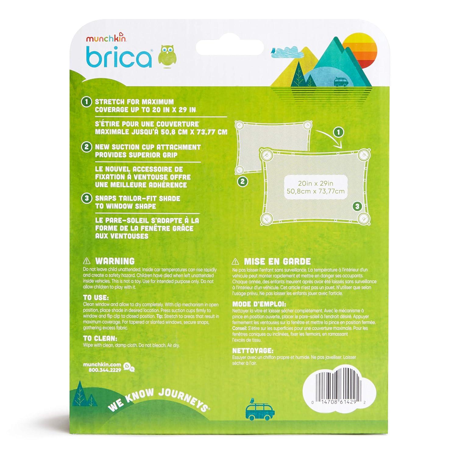 imageMunchkin Brica Stretch to Fit Car Window Sun Shade Helps Block UVAUVB Rays1 Count Pack of 1