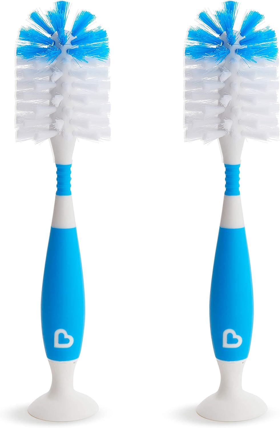 imageMunchkin Bristle Bottle Brush Grey 2 PackBlue White
