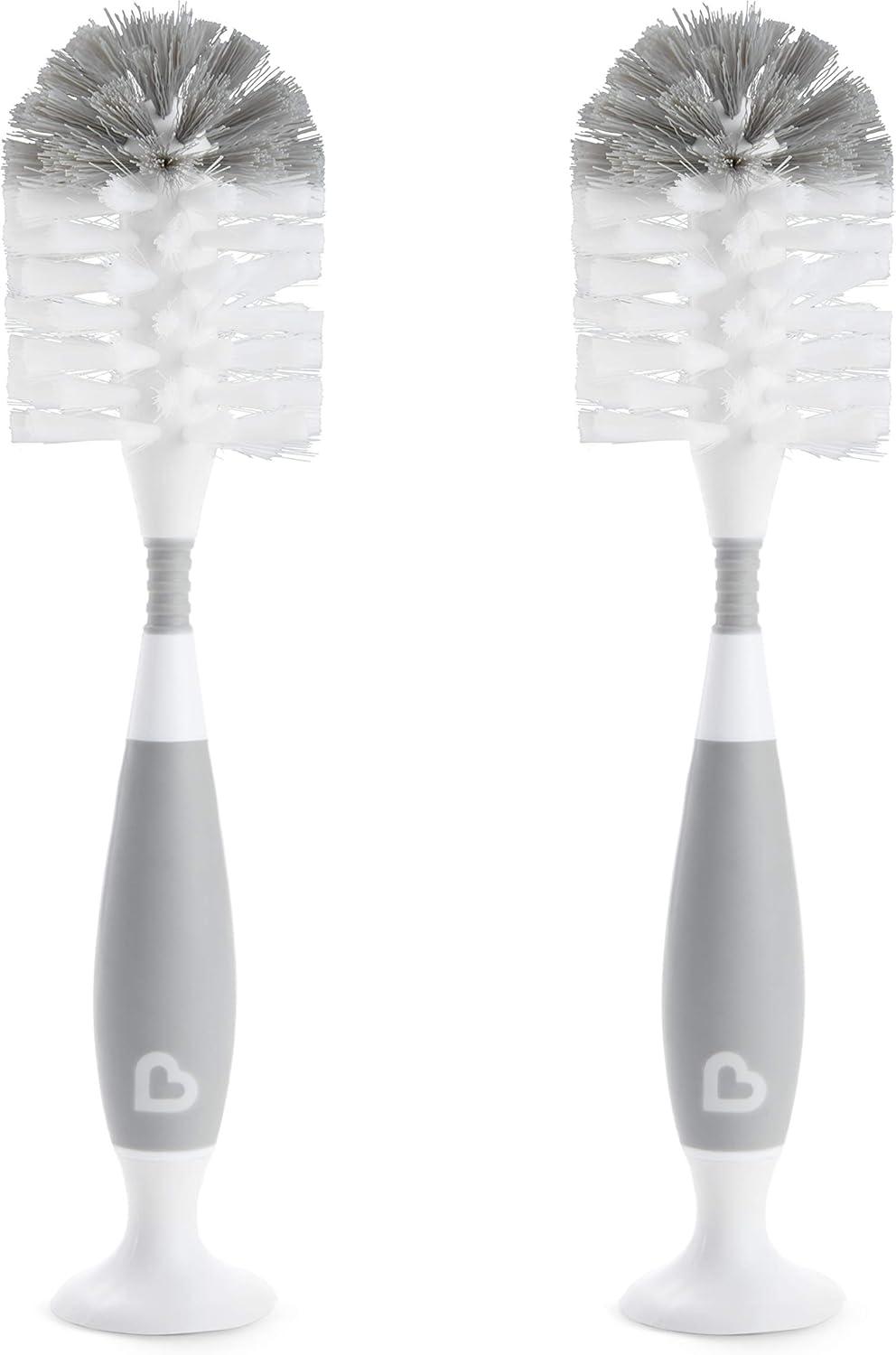 imageMunchkin Bristle Bottle Brush Grey 2 PackGrey and White