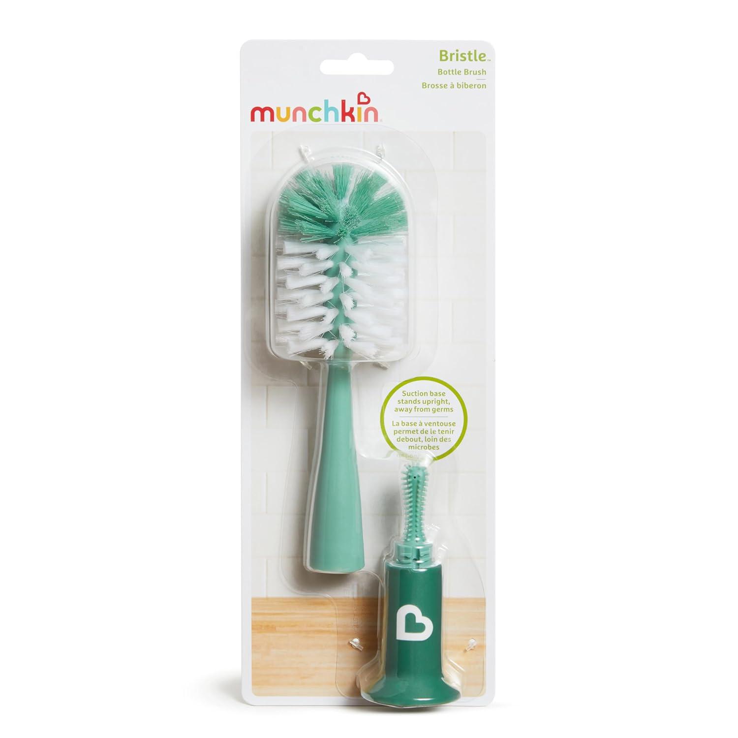 imageMunchkin Bristle Bottle Brush Modern Design 2 Pack GreySage