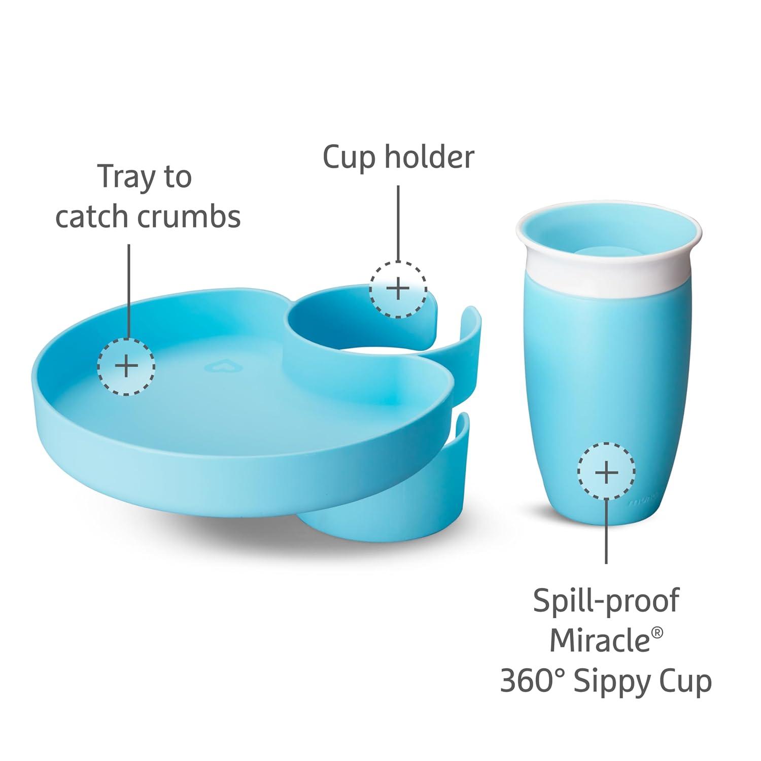 imageMunchkin Carseat Tray  Toddler Travel ampamp Road Trip Accessory for MessFree Snacking in The Car GreyBlue