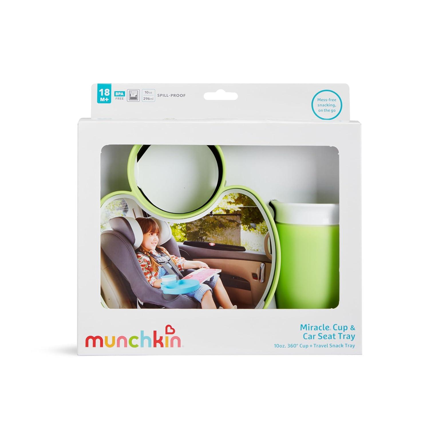 imageMunchkin Carseat Tray  Toddler Travel ampamp Road Trip Accessory for MessFree Snacking in The Car GreyGreen