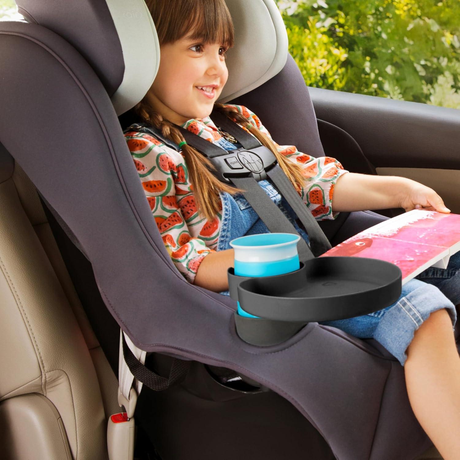 imageMunchkin Carseat Tray  Toddler Travel ampamp Road Trip Accessory for MessFree Snacking in The Car GreyGrey