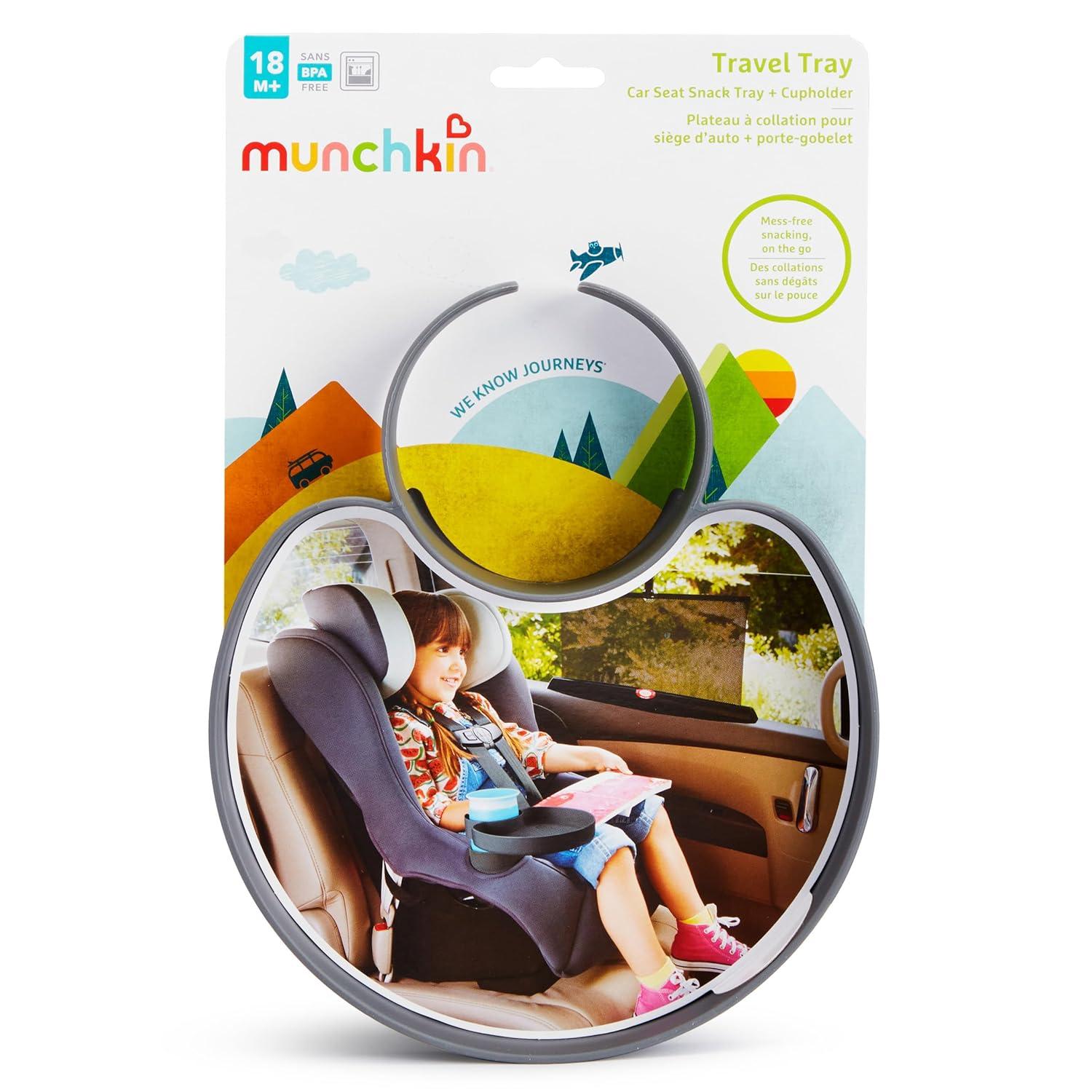 imageMunchkin Carseat Tray  Toddler Travel ampamp Road Trip Accessory for MessFree Snacking in The Car GreyGrey