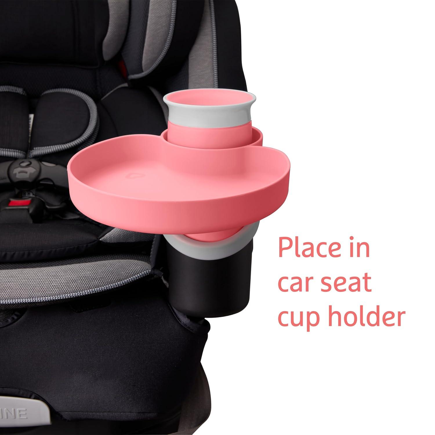 imageMunchkin Carseat Tray  Toddler Travel ampamp Road Trip Accessory for MessFree Snacking in The Car GreyPink