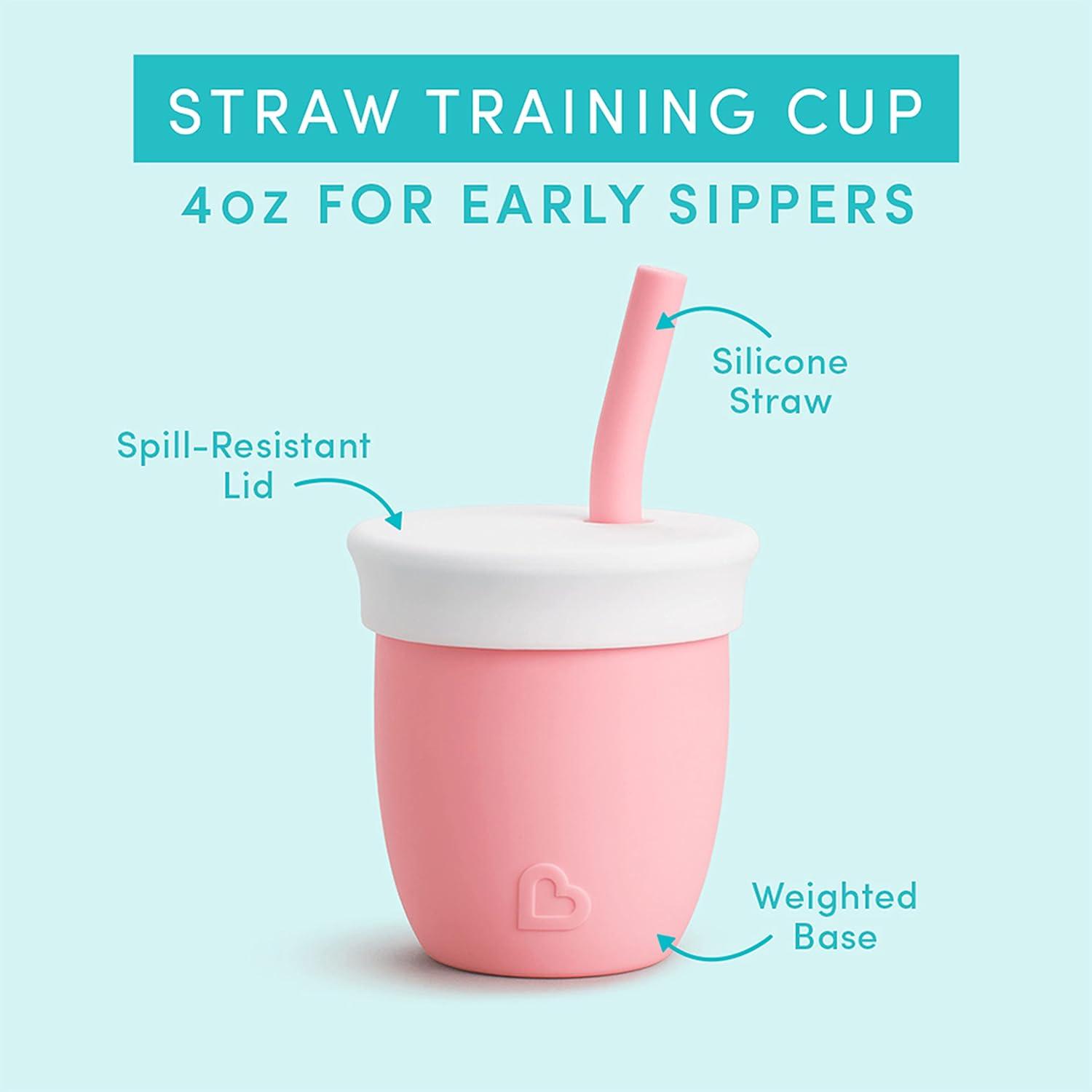 imageMunchkin Cest Silicone Open Training Cup with Straw for Babies and Toddlers 6 Months 4 Ounce MintCoral