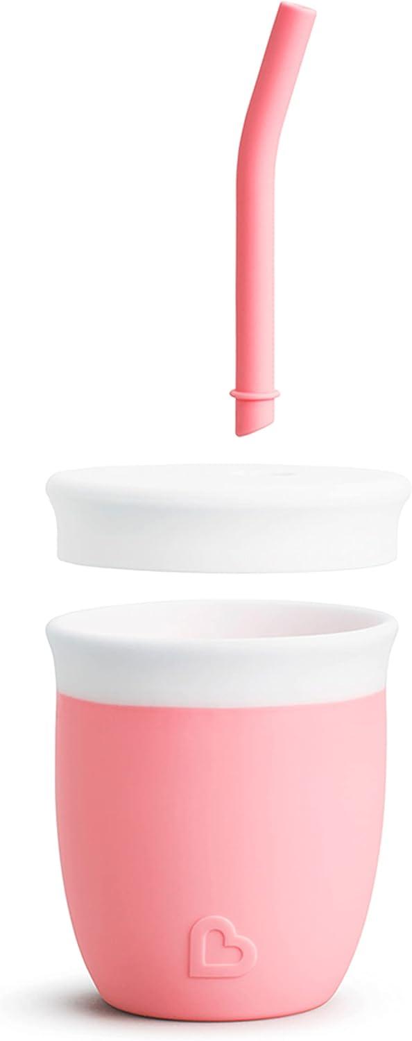imageMunchkin Cest Silicone Open Training Cup with Straw for Babies and Toddlers 6 Months 4 Ounce MintCoral