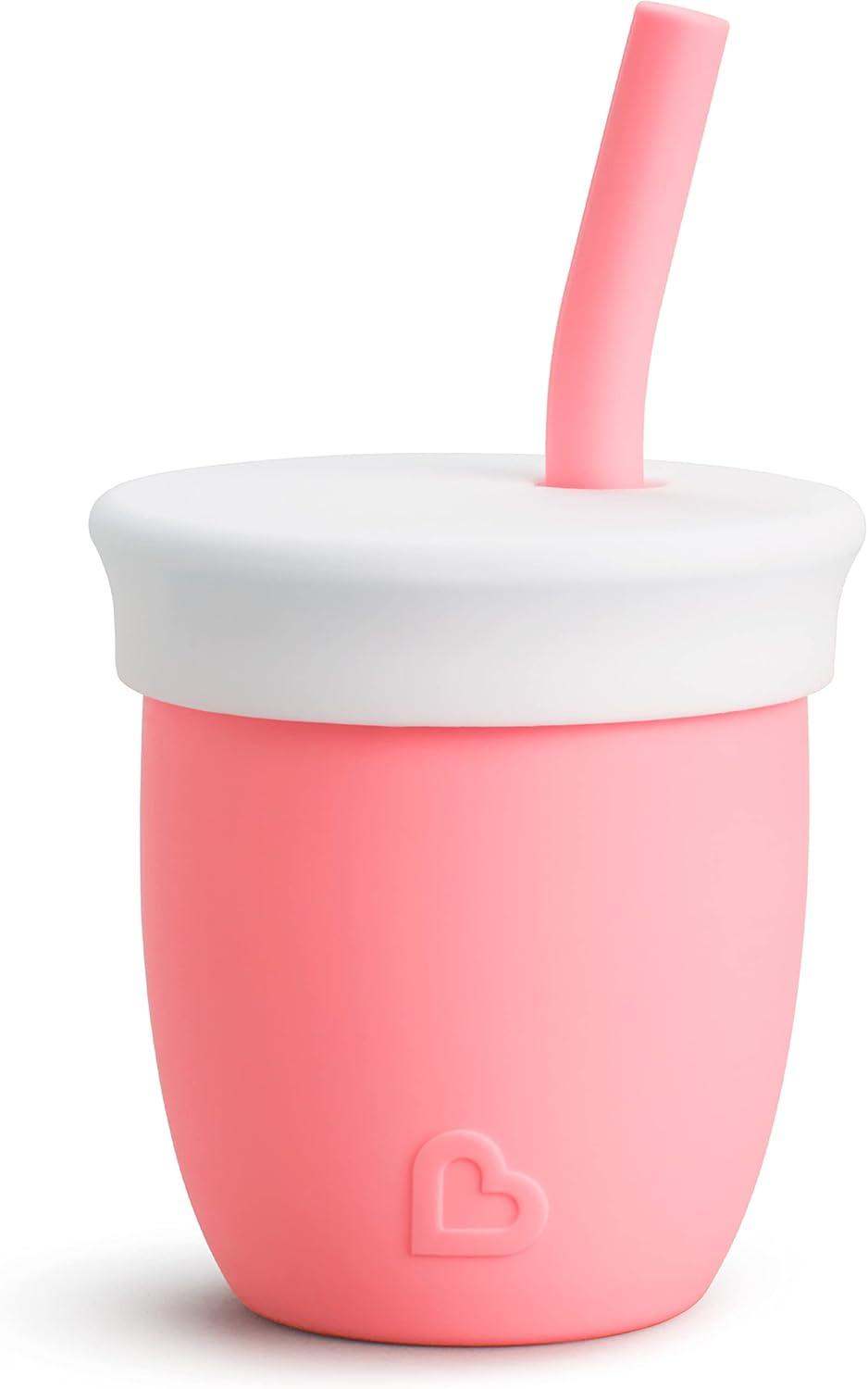 imageMunchkin Cest Silicone Open Training Cup with Straw for Babies and Toddlers 6 Months 4 Ounce MintCoral