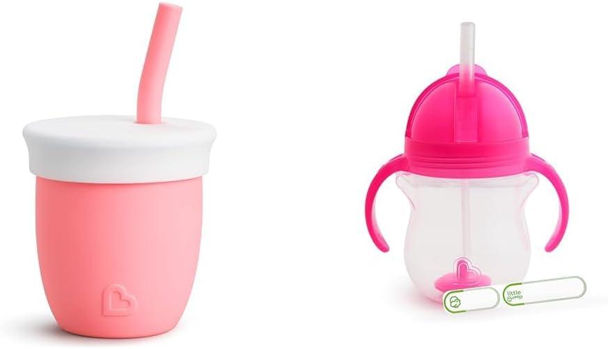 imageMunchkin Cest Silicone Open Training Cup with Straw for Babies and Toddlers 6 Months 4 Ounce MintCoral