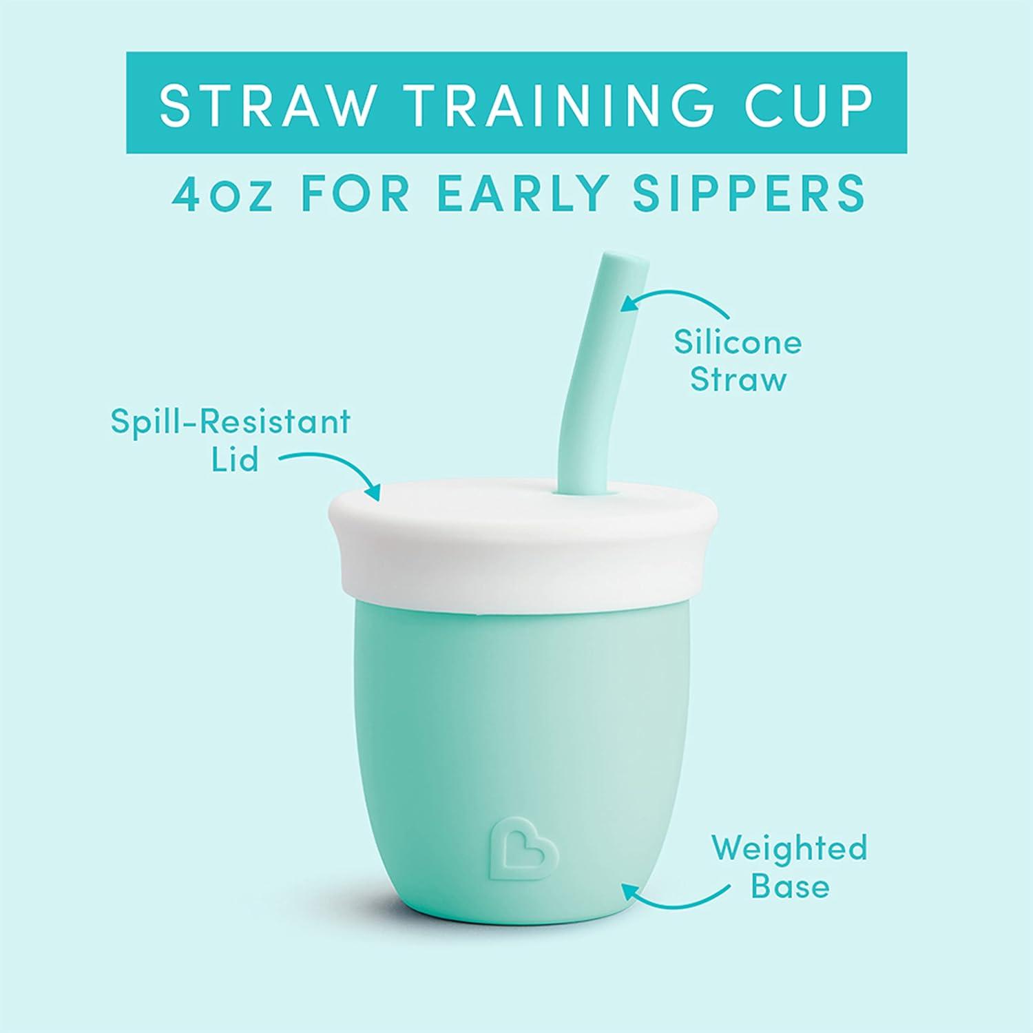 imageMunchkin Cest Silicone Open Training Cup with Straw for Babies and Toddlers 6 Months 4 Ounce MintMint