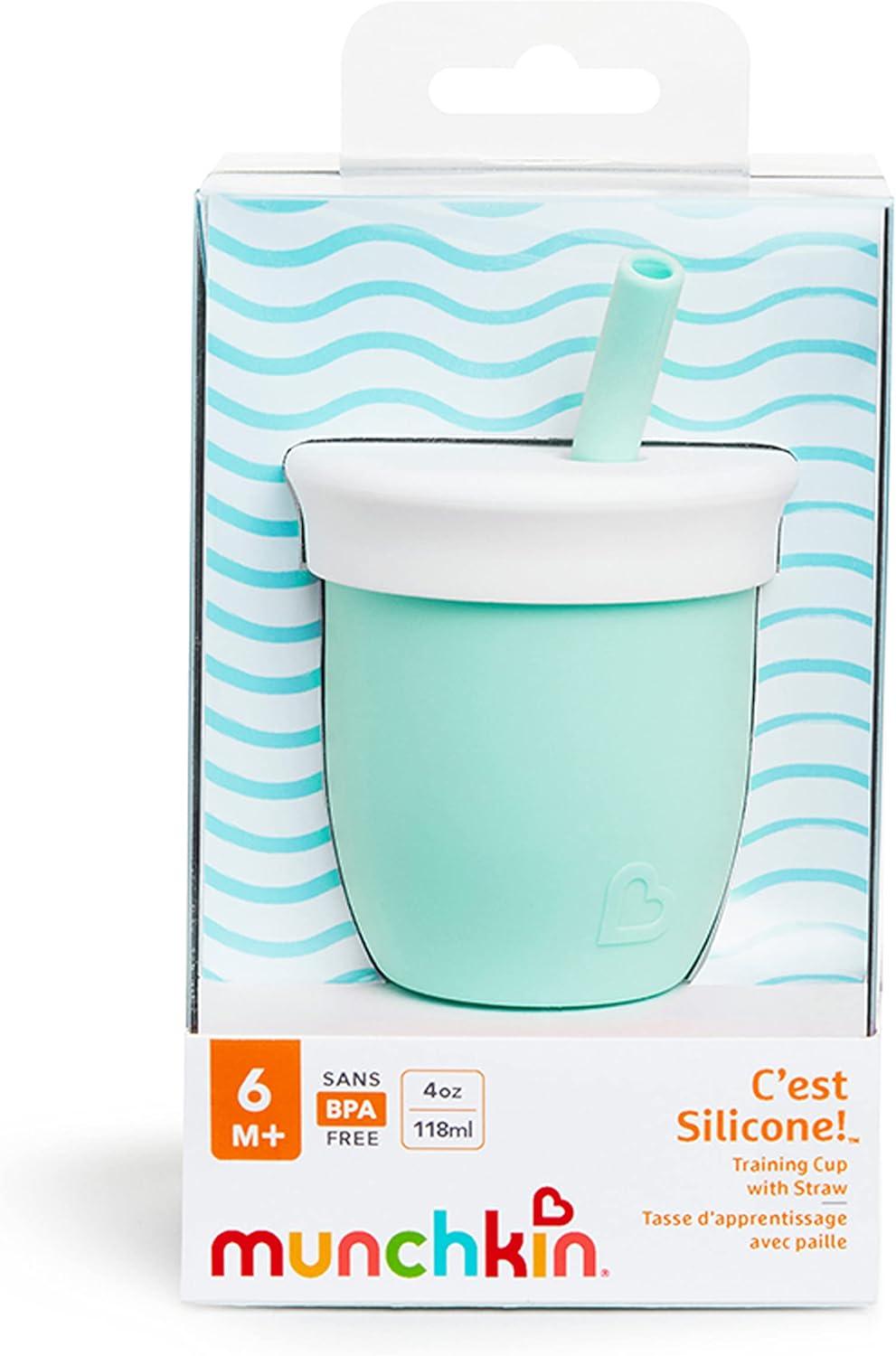imageMunchkin Cest Silicone Open Training Cup with Straw for Babies and Toddlers 6 Months 4 Ounce MintMint