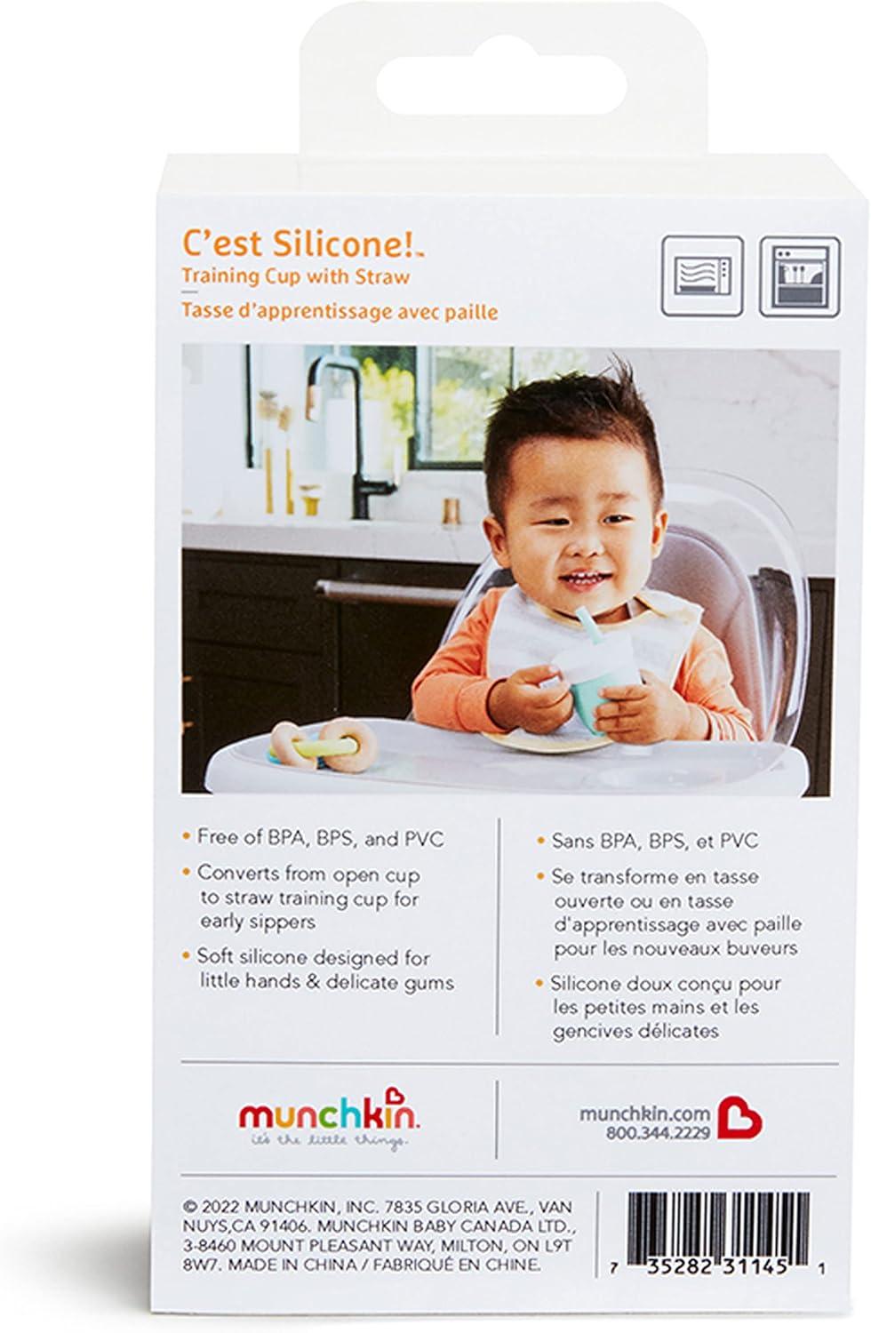 imageMunchkin Cest Silicone Open Training Cup with Straw for Babies and Toddlers 6 Months 4 Ounce MintMint