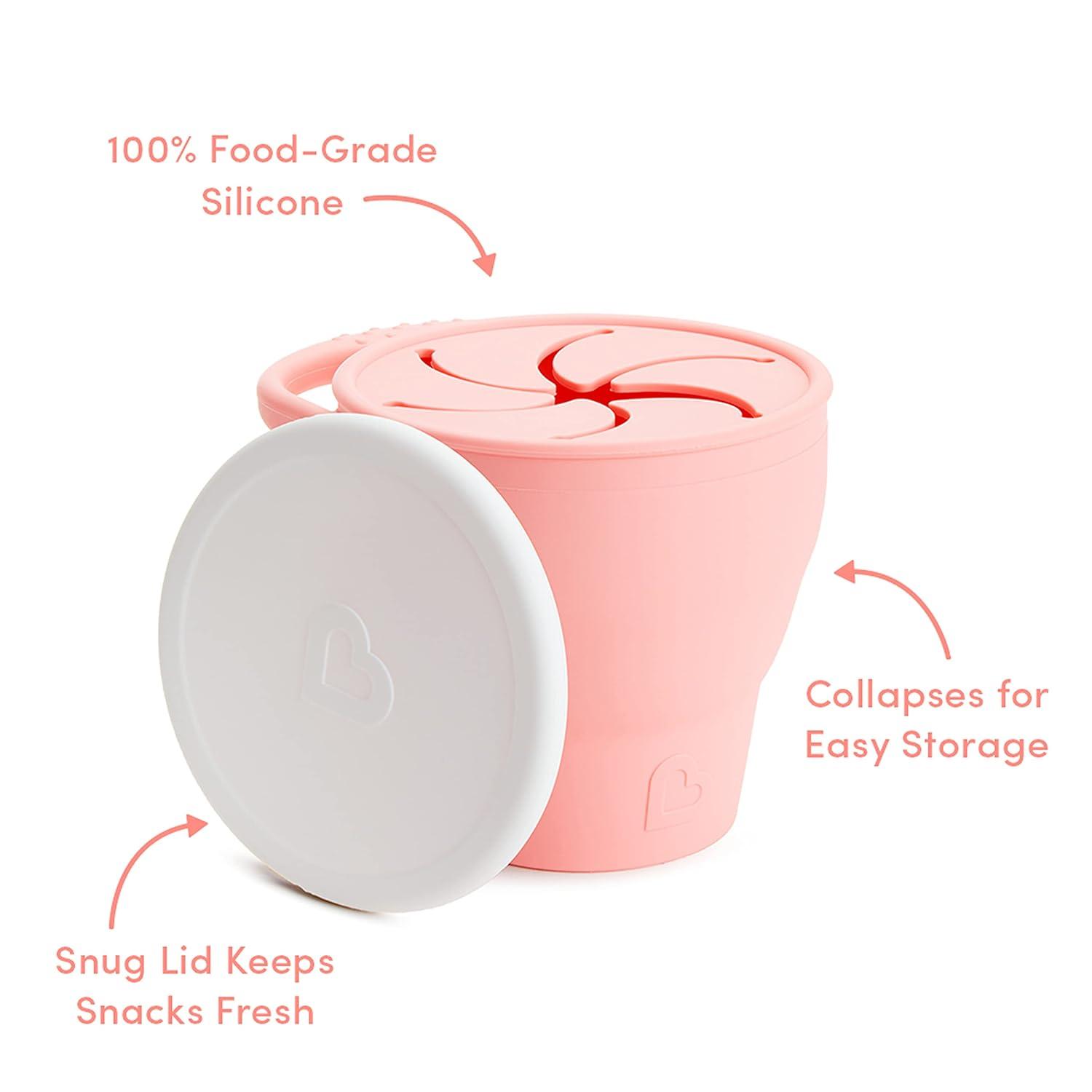 imageMunchkin Cest Silicone Snack Catcher Toddler Snack Cup with Lid MintCoral